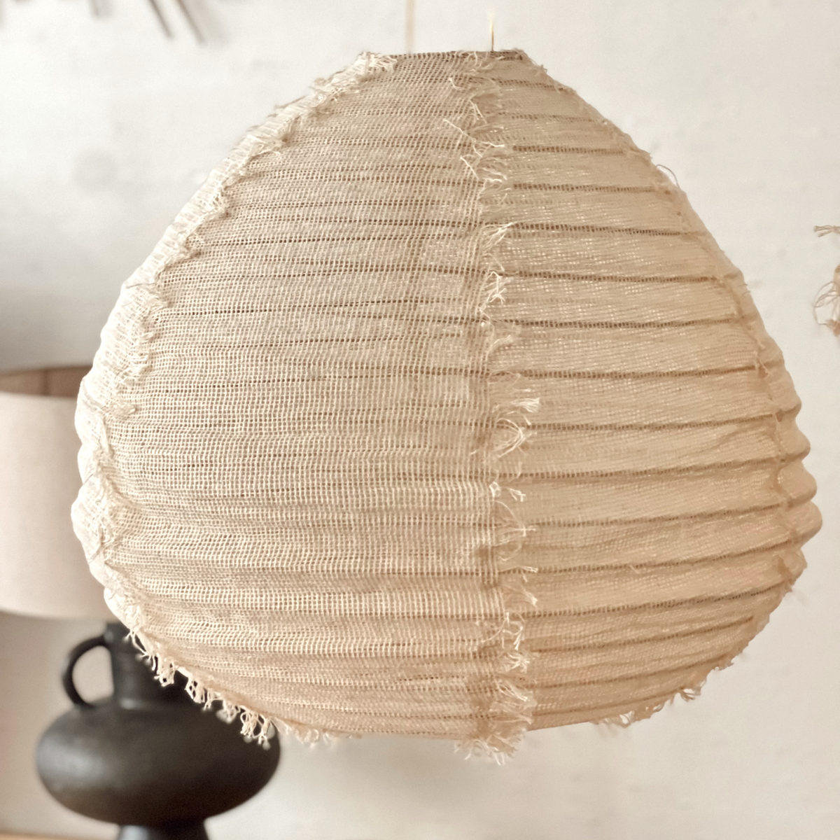 Wabi Sabi Natural linen hanging lamp
