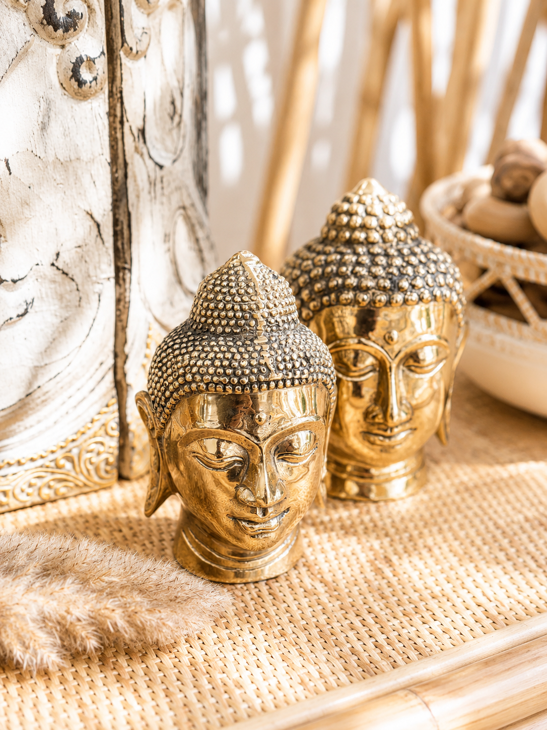 Tête de Bouddha en laiton