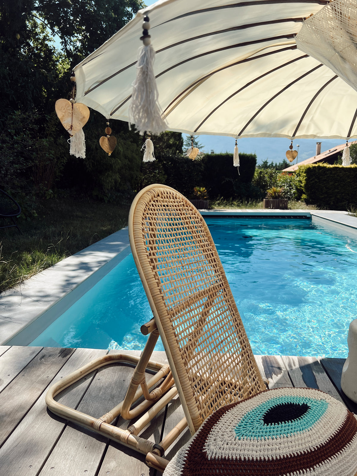 Parasol en toile crème