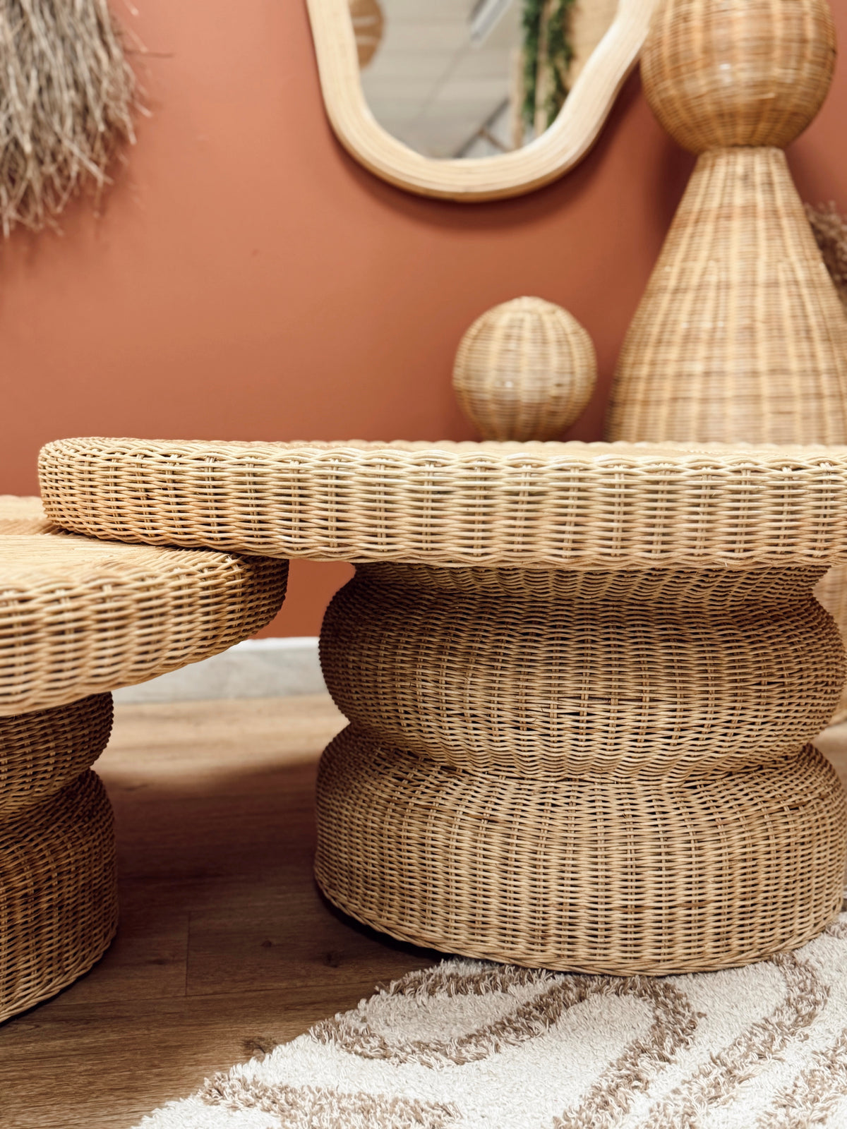 Table basse en rotin Sari