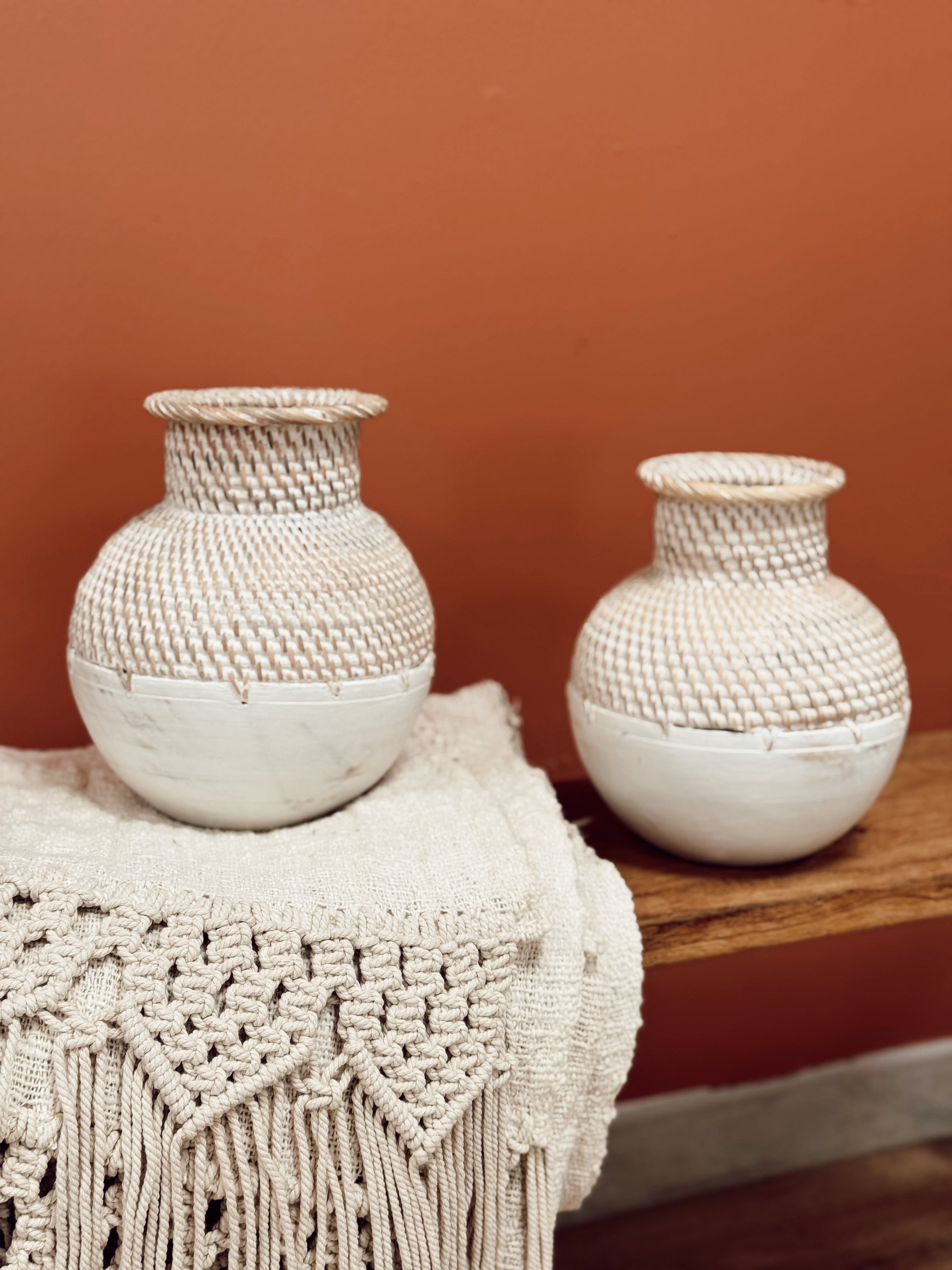 Vase décoratif tressé Bali