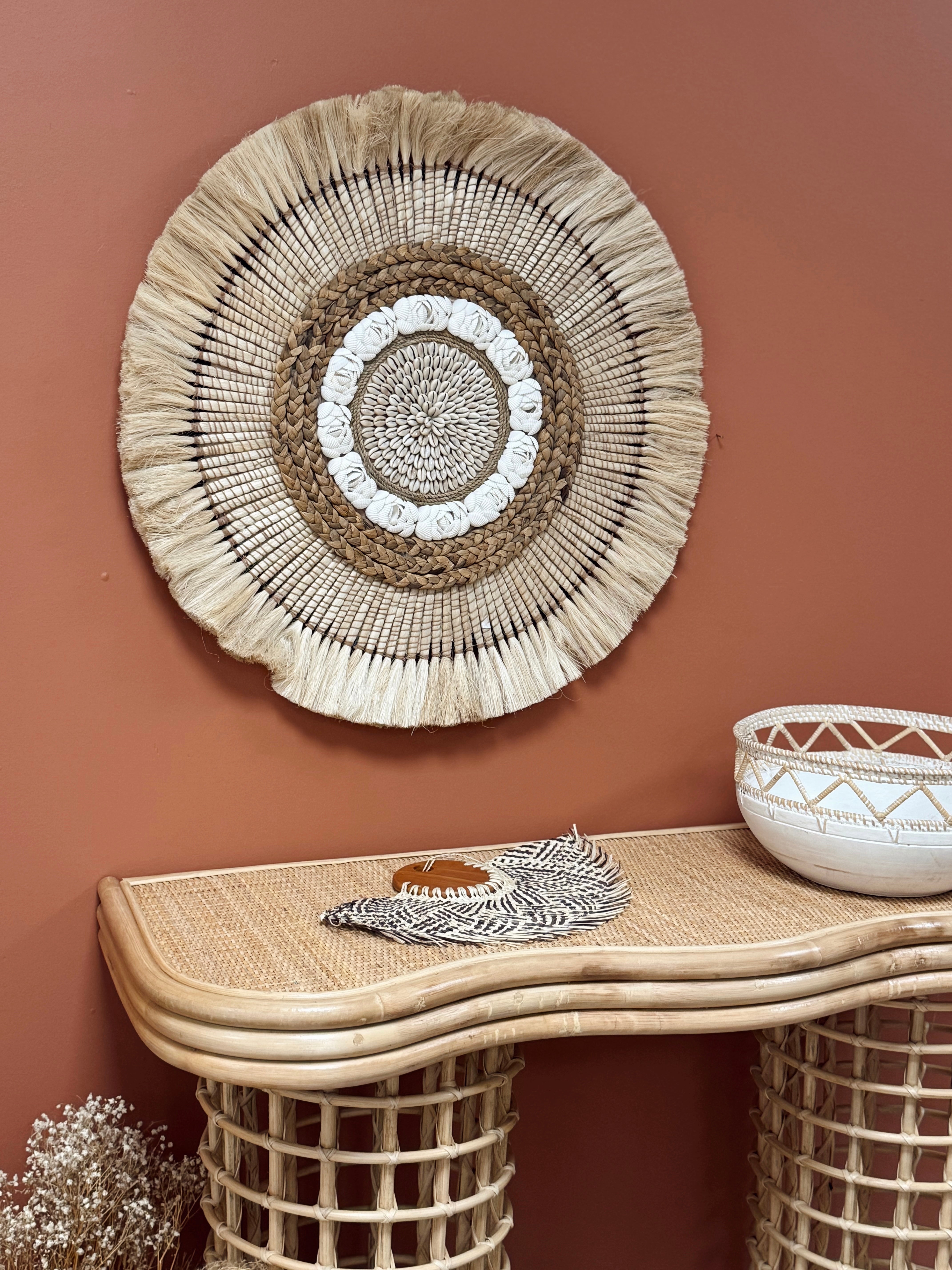 Décoration murale ronde en coquillages