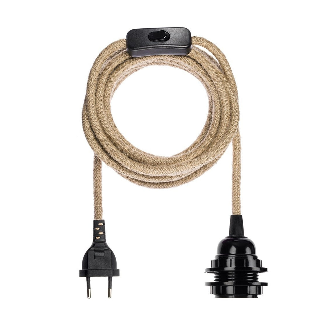 Cordon électrique en jute