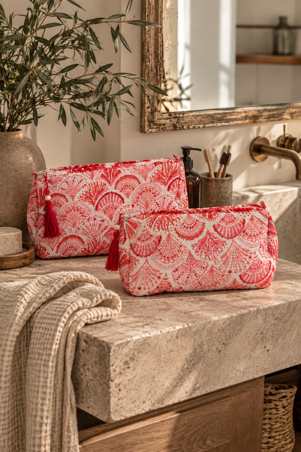 Trousse en coton Block Print Jaipur