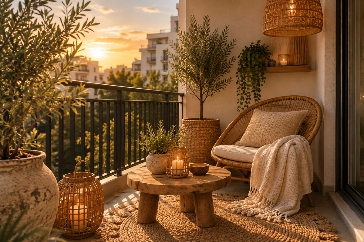 Avant / après : transformer un petit balcon en refuge bohème
