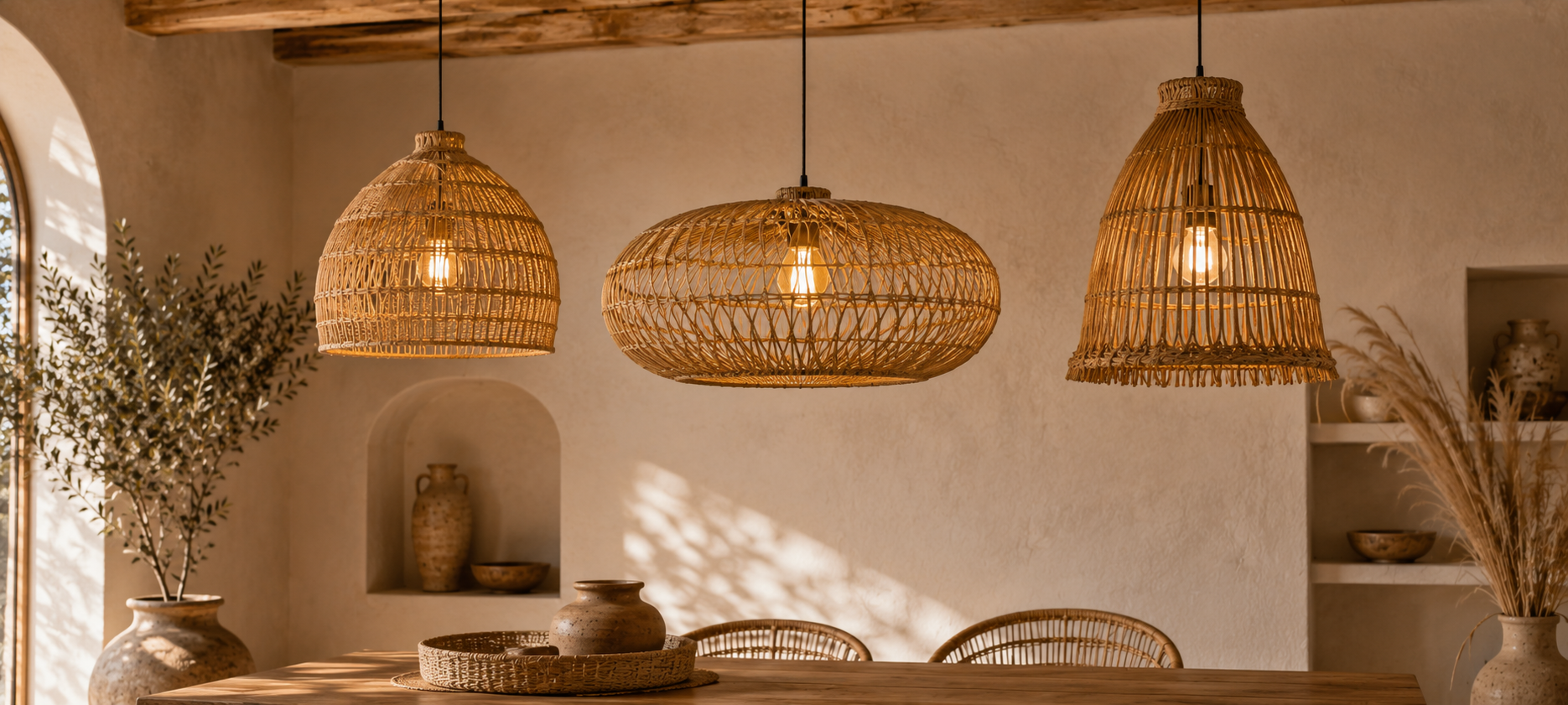 Luminaires en rotin