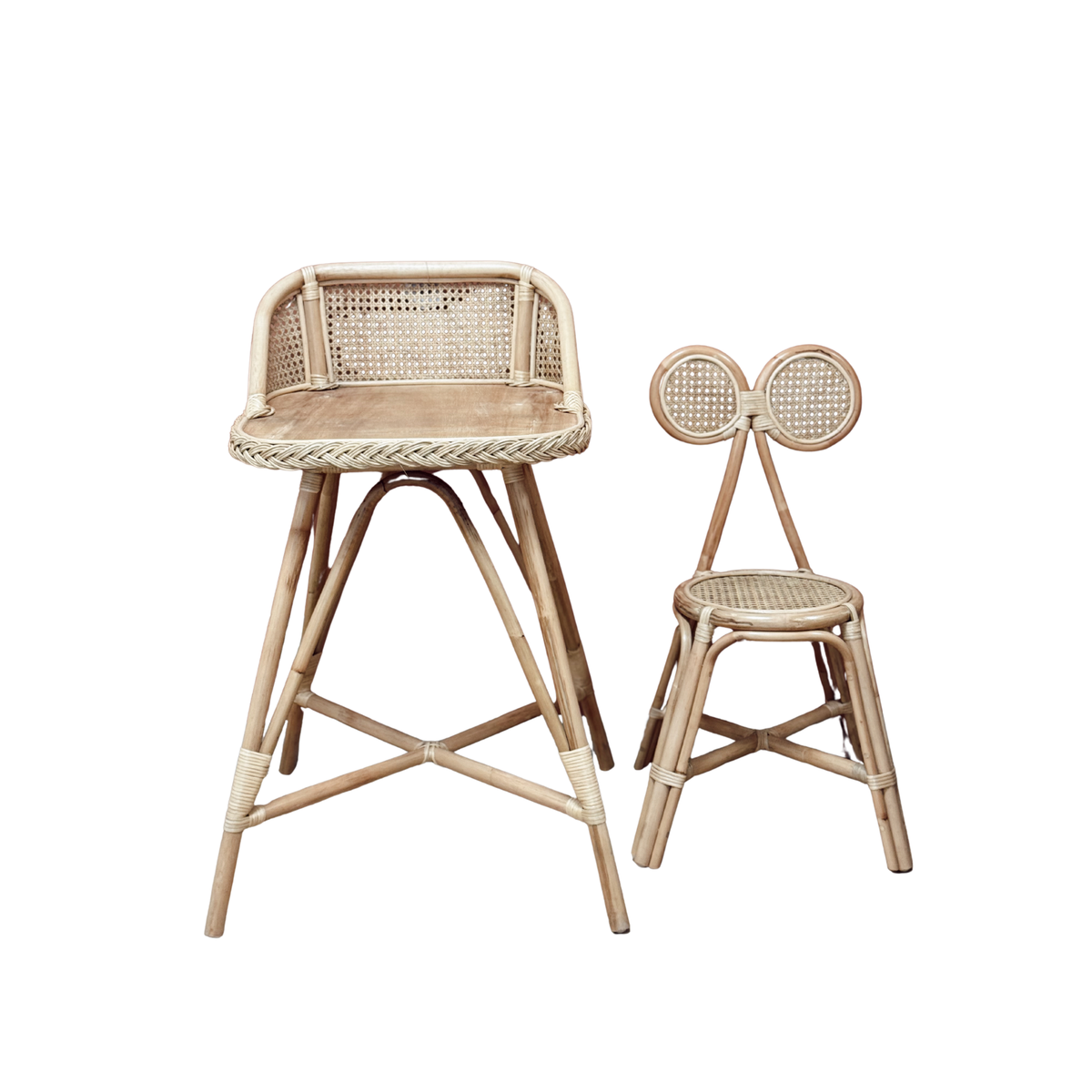 Ensemble bureau et chaise enfant en rotin Gili