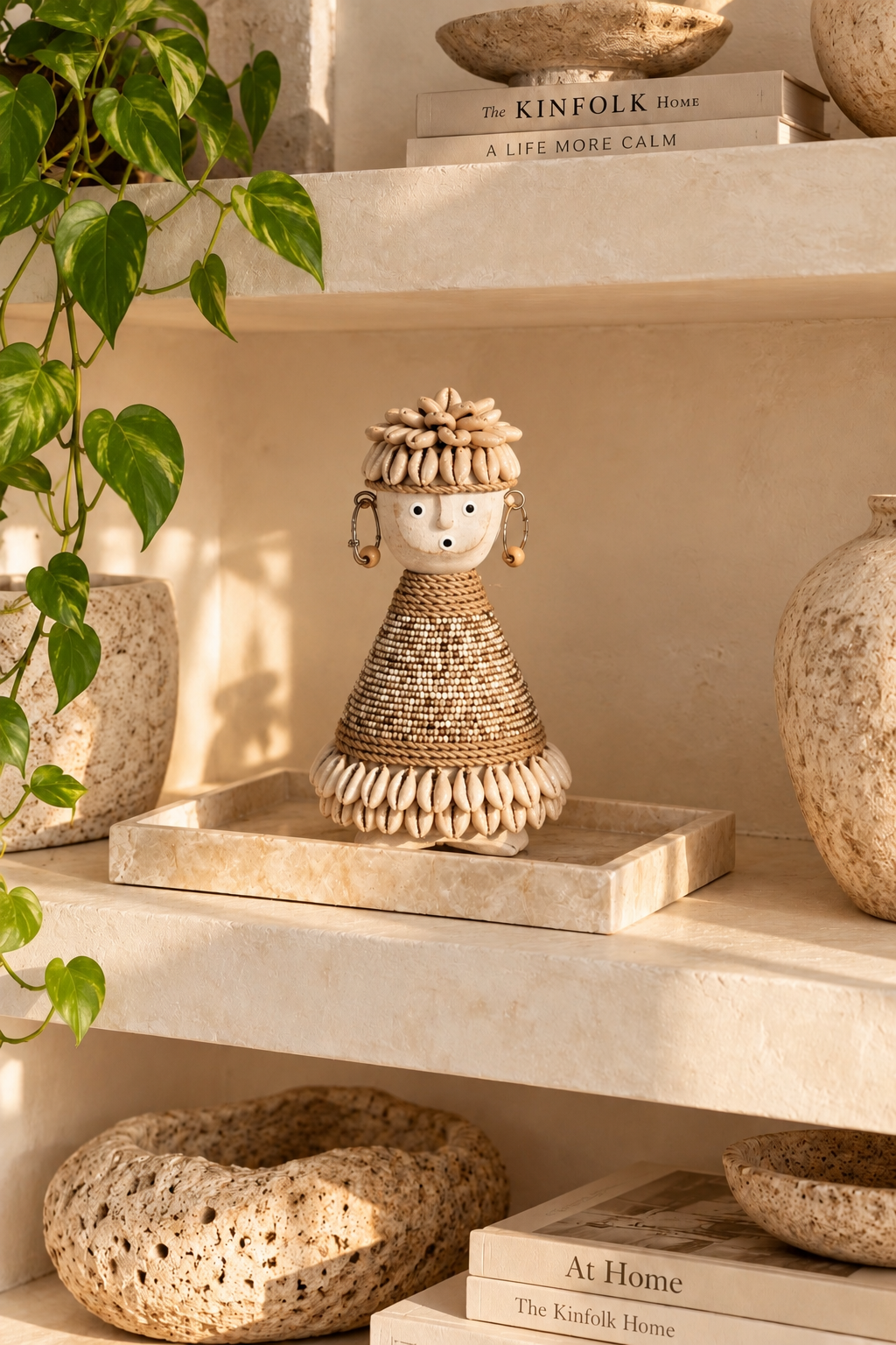 Statuettes bohèmes en coquillages cauris