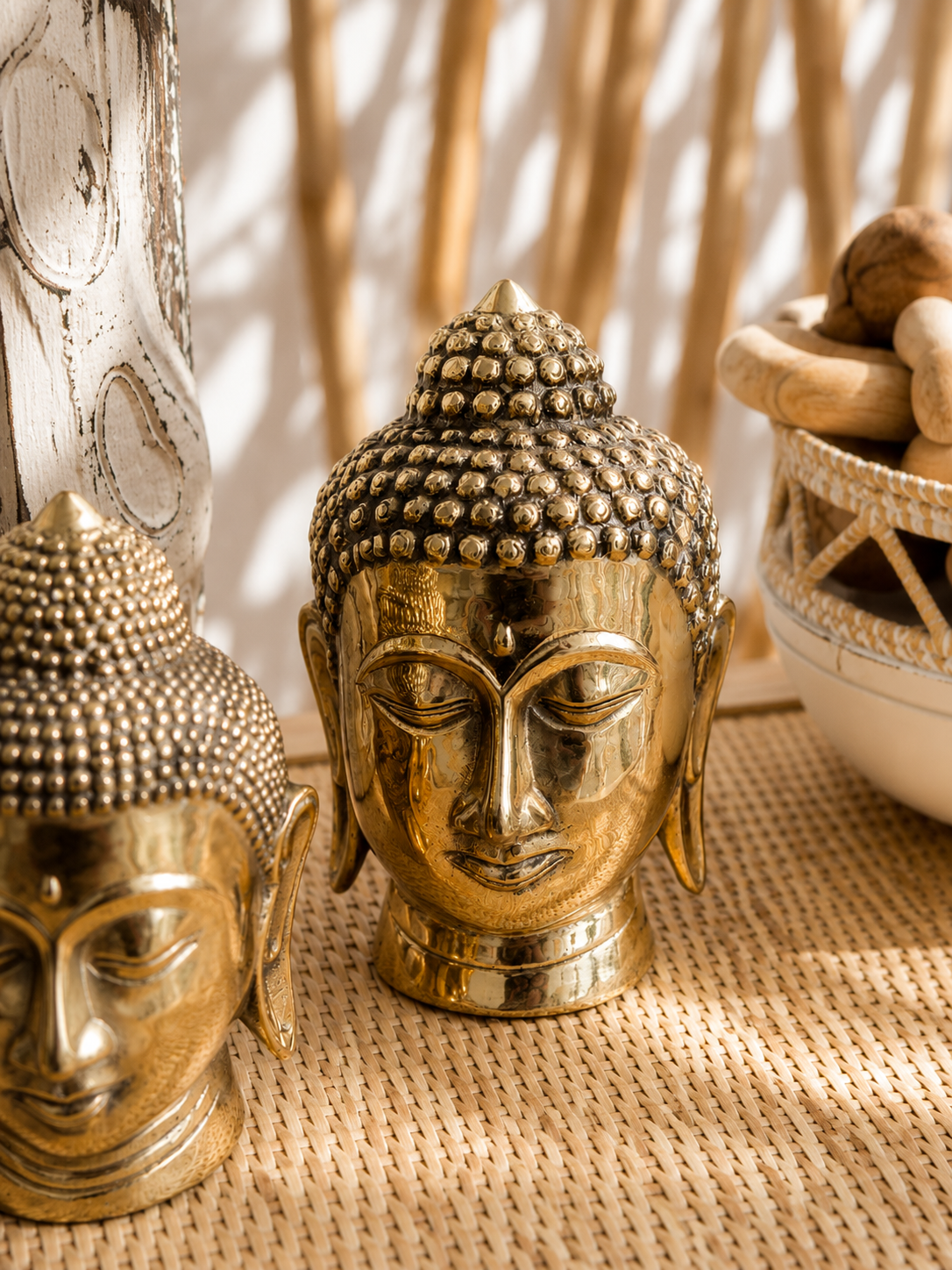 Tête de Bouddha en laiton