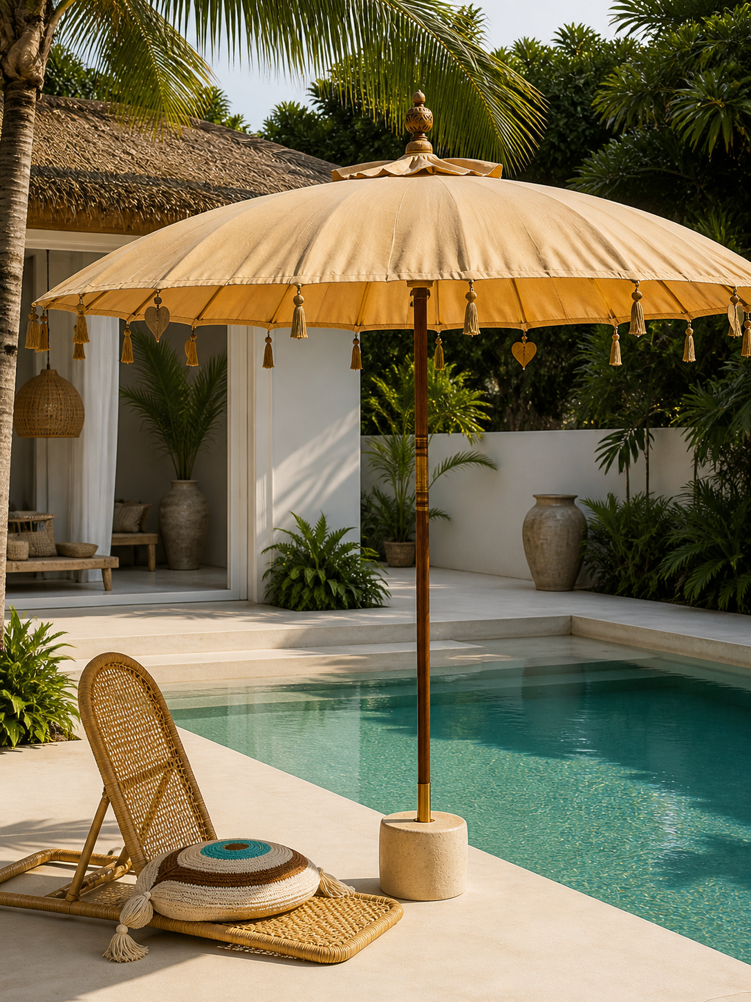 Parasol en toile kaki Gold