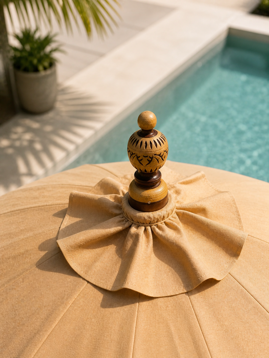 Parasol en toile kaki Gold