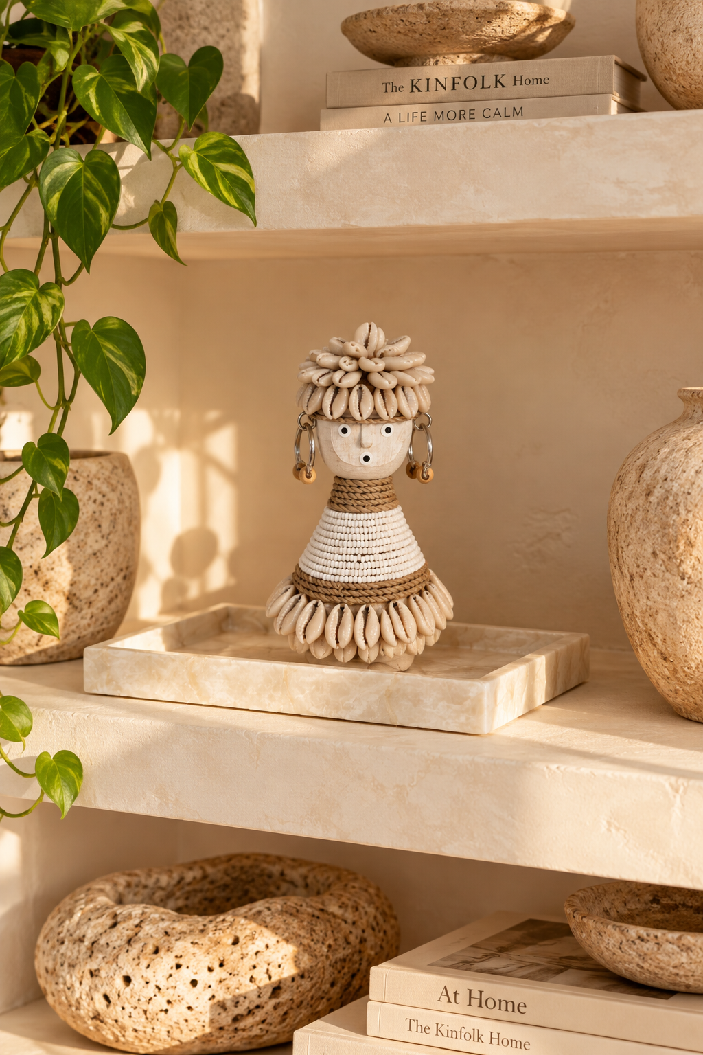Statuettes bohèmes en coquillages cauris
