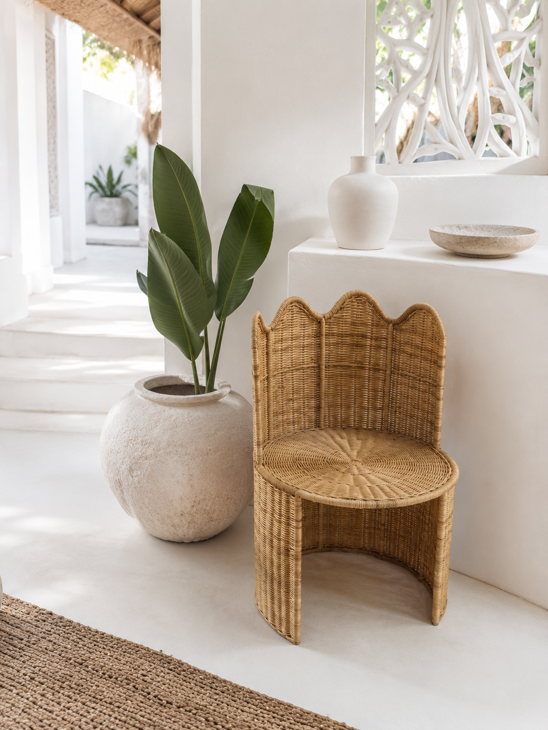 Chaise Dune en rotin naturel