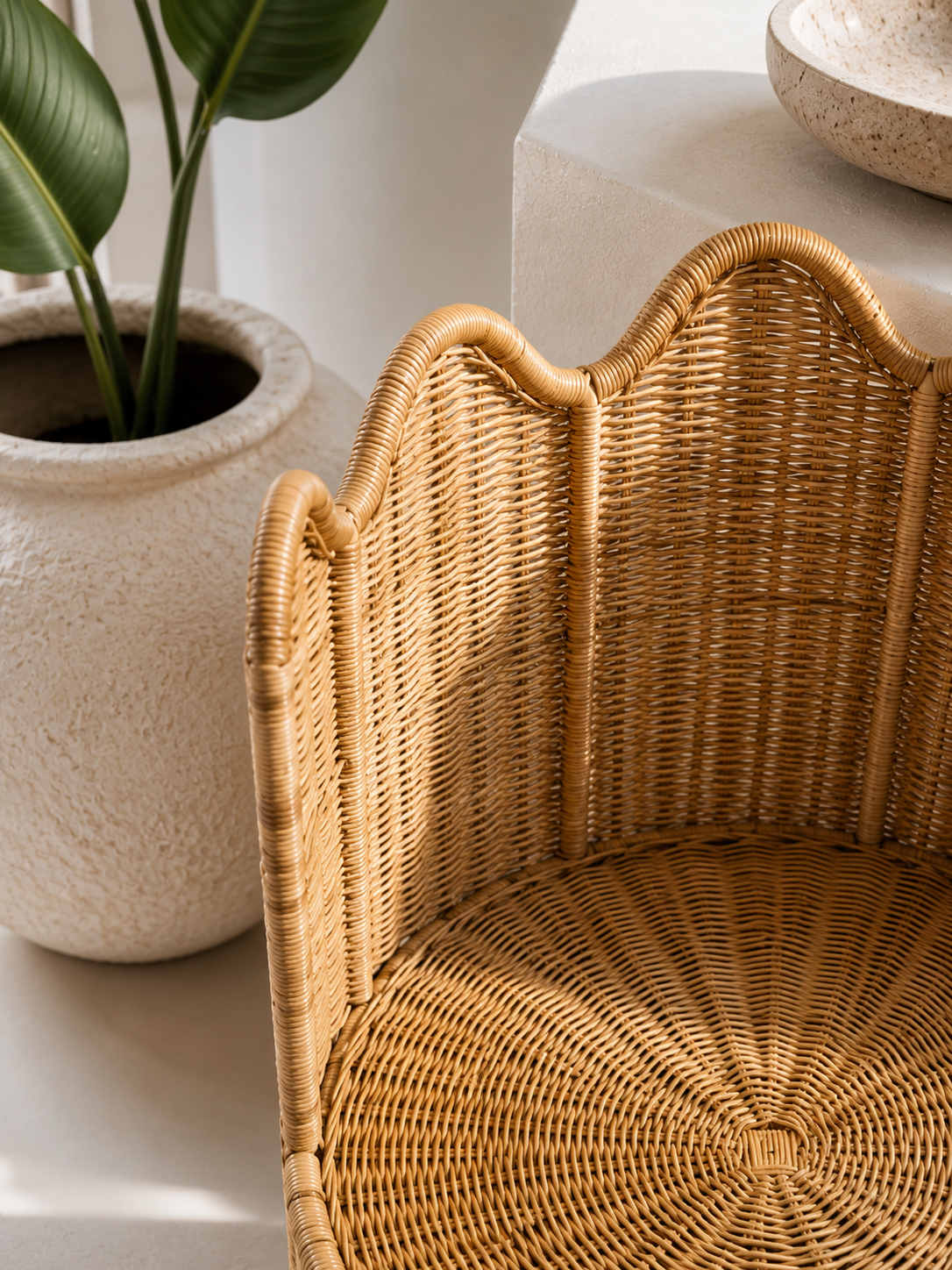 Chaise Dune en rotin naturel