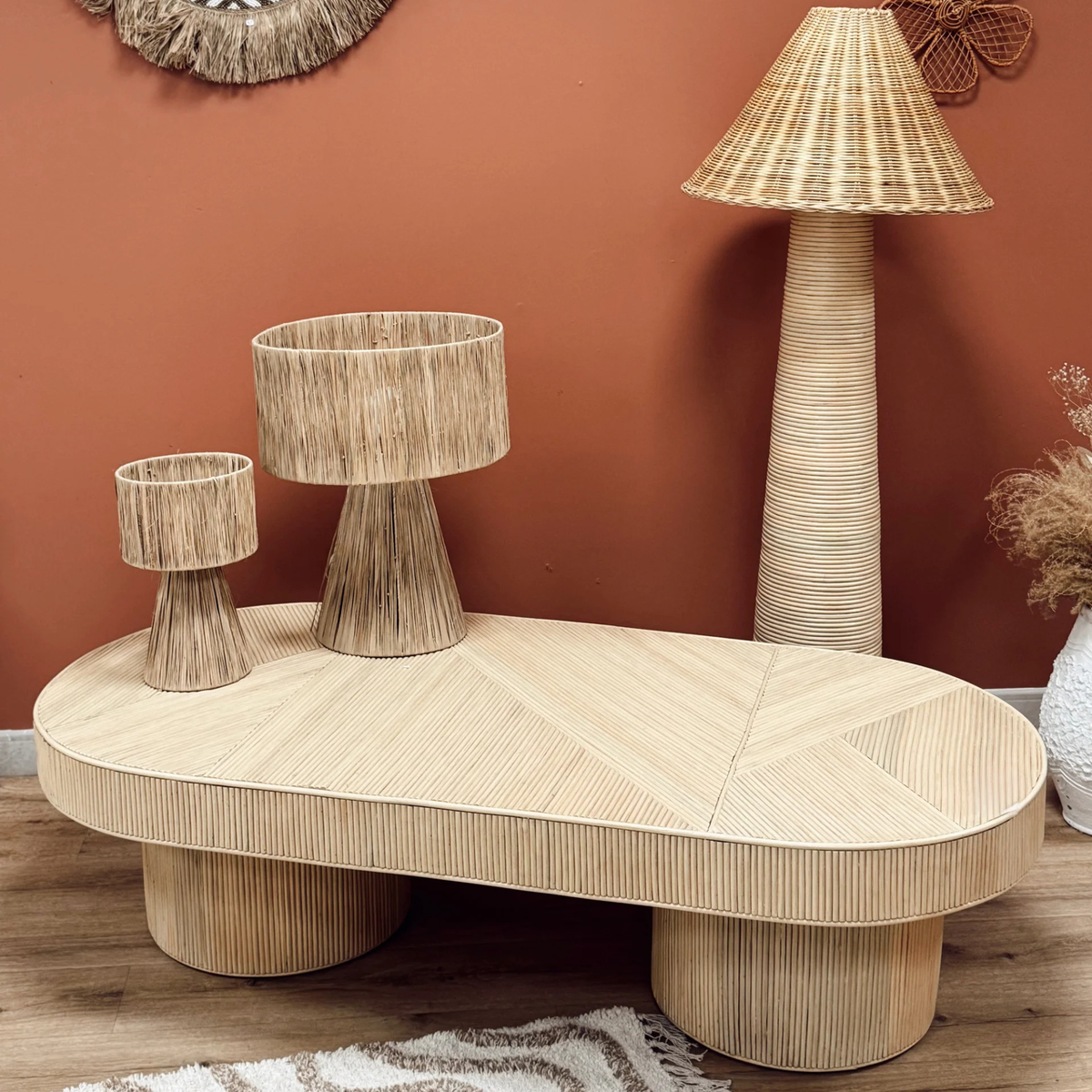 Table basse en rotin Gili