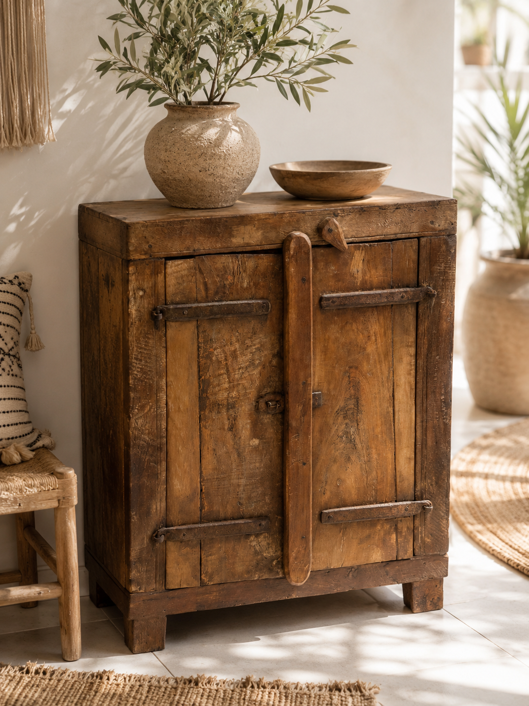 Petit Buffet indien ancien en bois