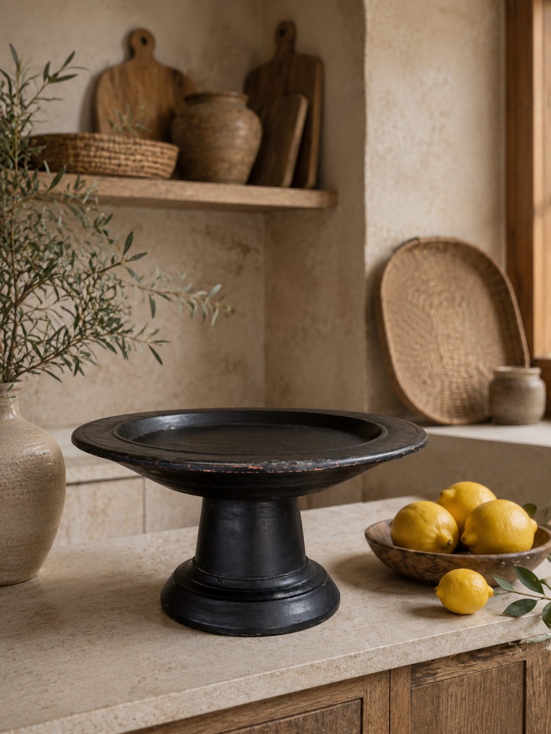 Coupe sur Pied en Bois Noir KALI