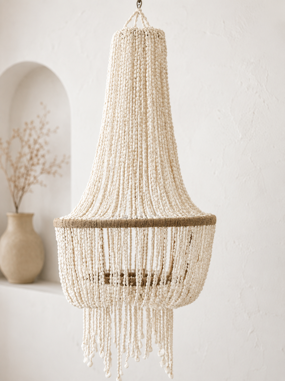 Lustre en coquillages naturel