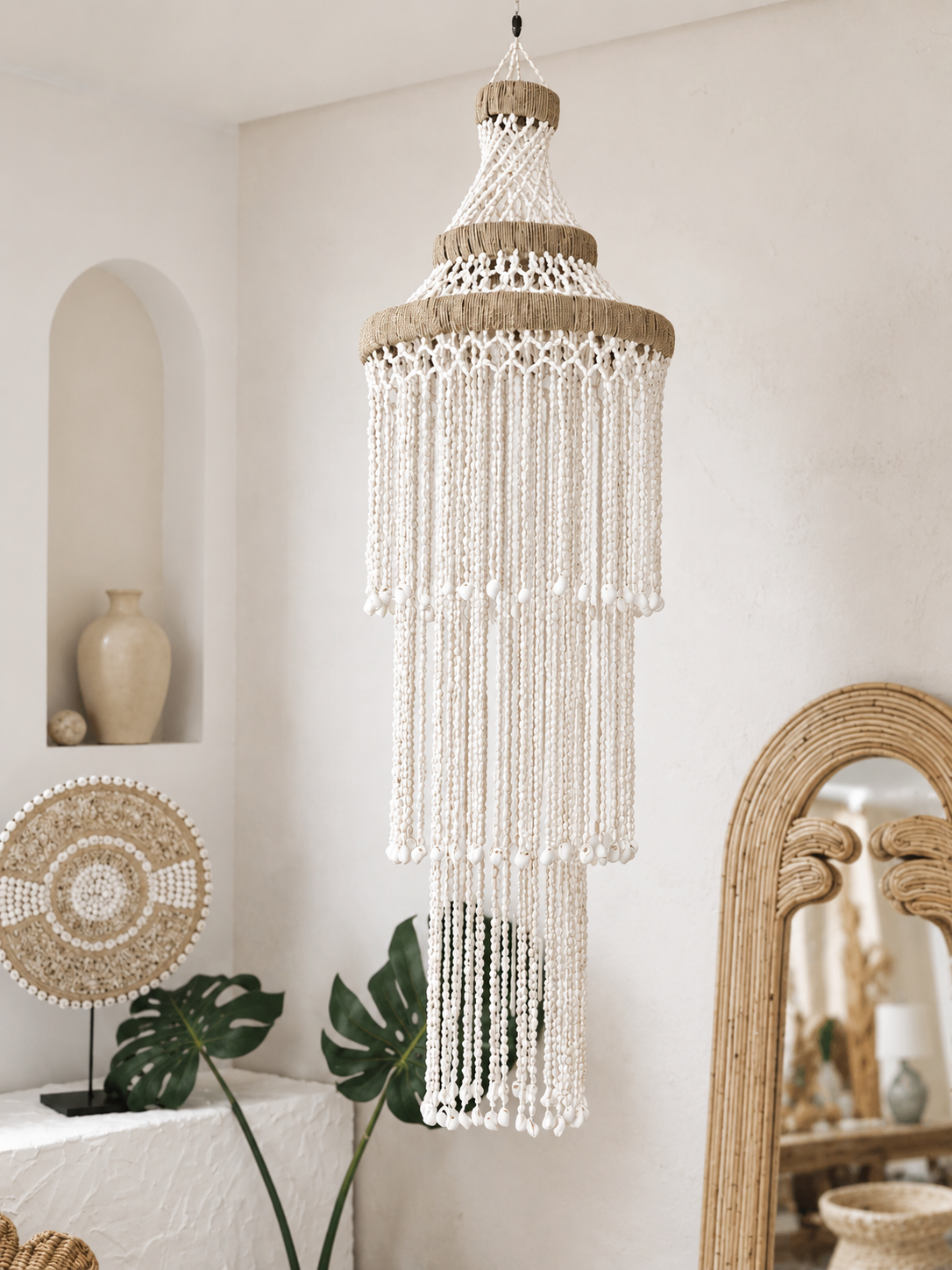 Lustre en coquillages naturel