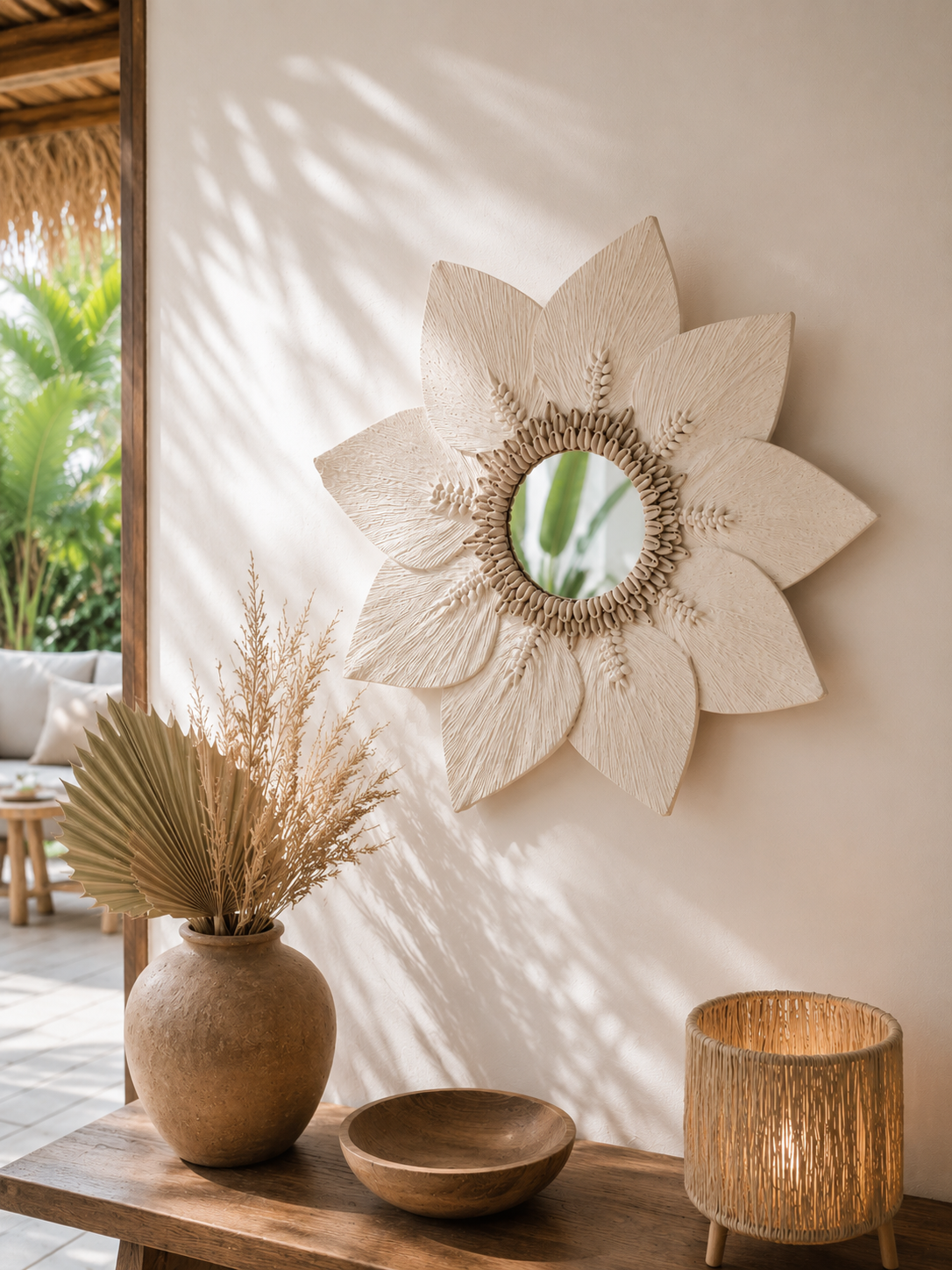 Miroir fleur blanche