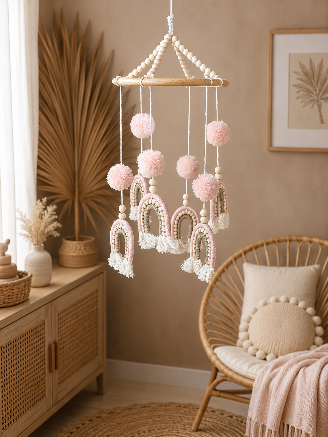 Mobile Arc en ciel I Rose Beige