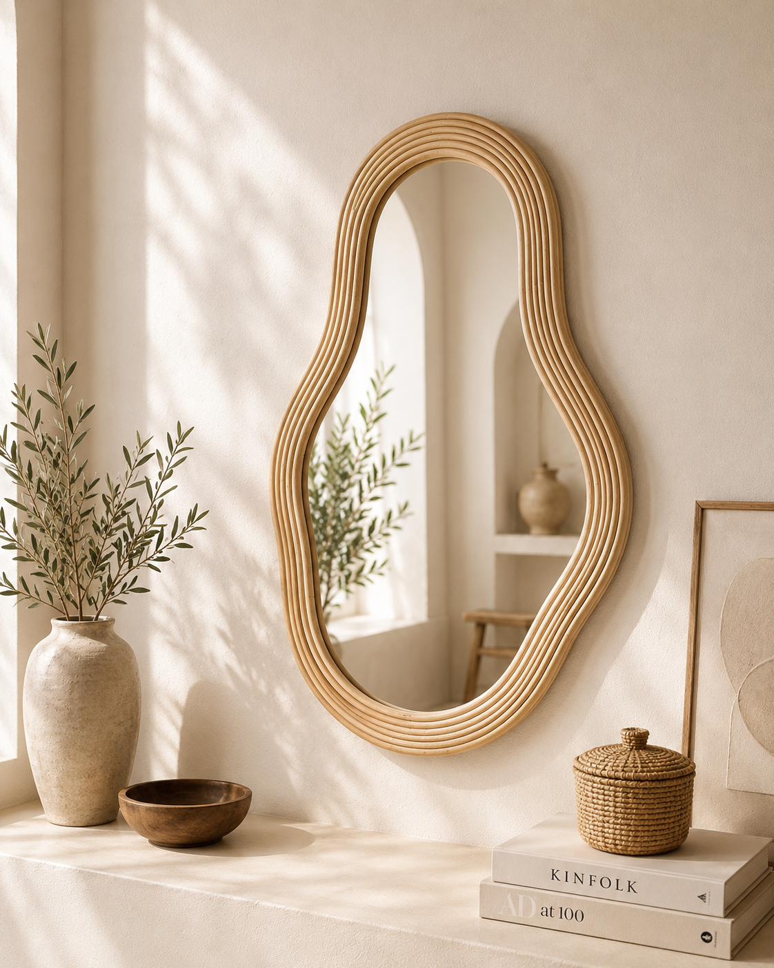 Miroir Nami en rotin