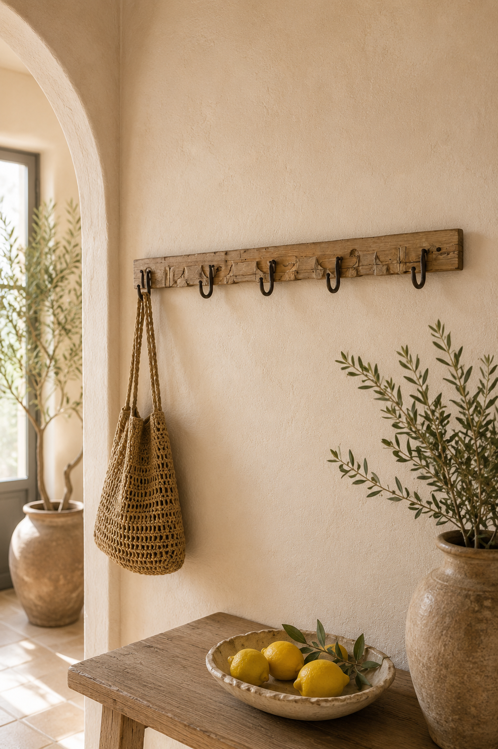 Porte-manteau en bois ancien indien