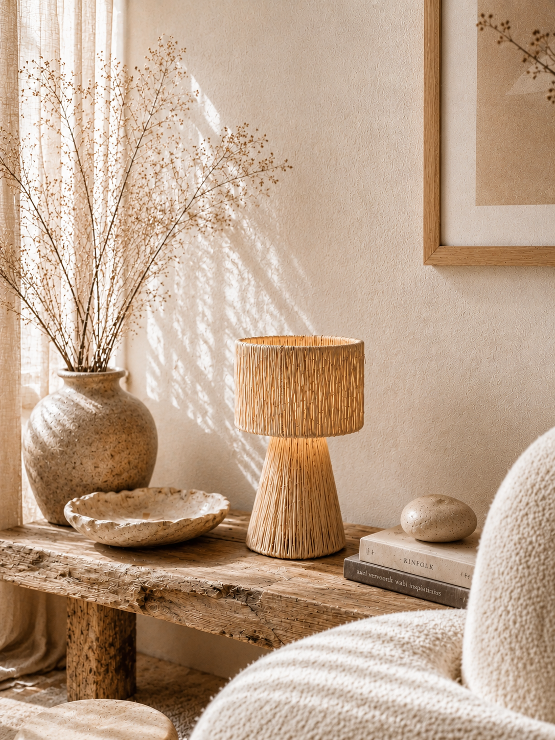 Tali raffia table lamp