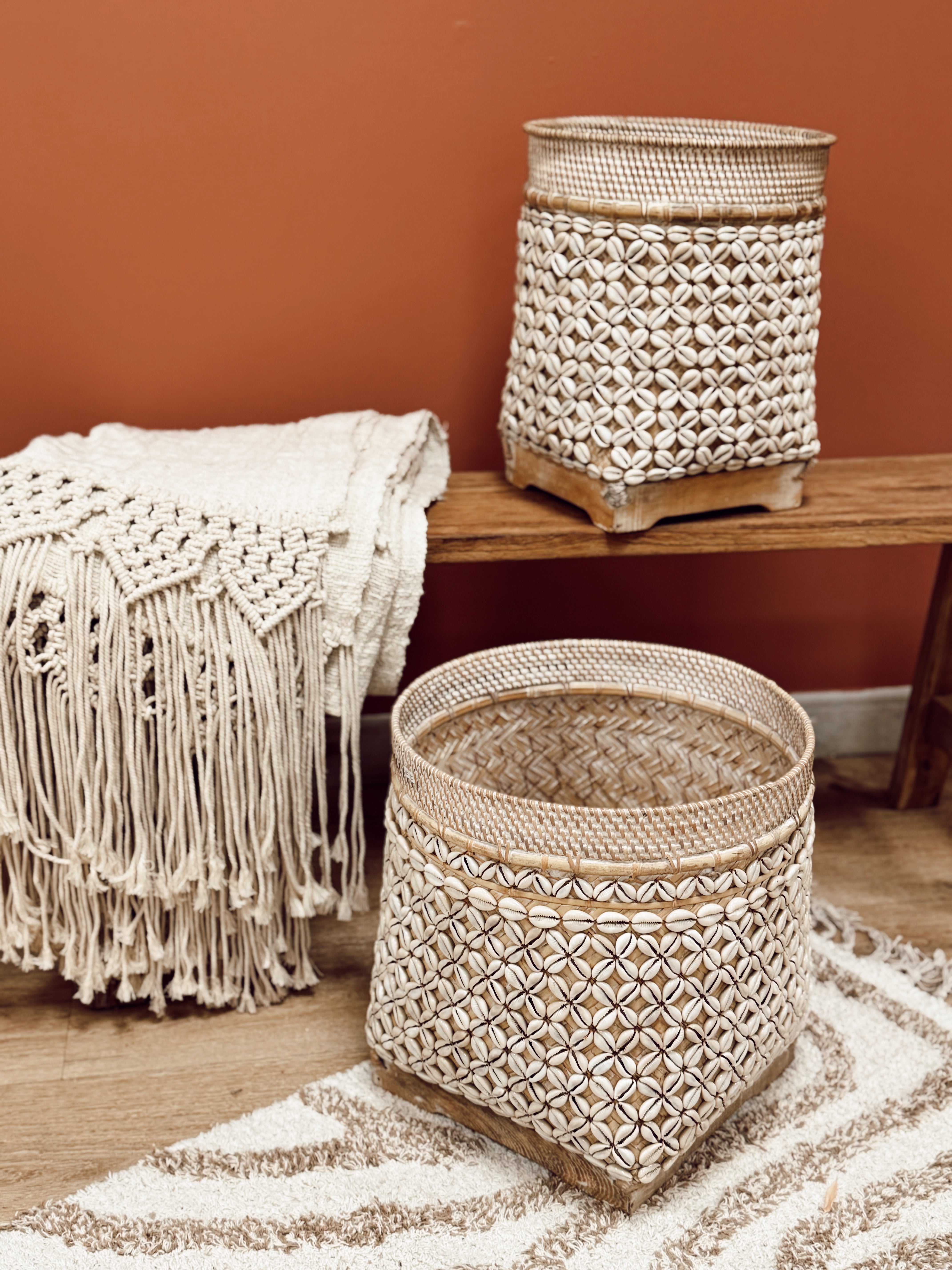 Panier à poser en coquillages