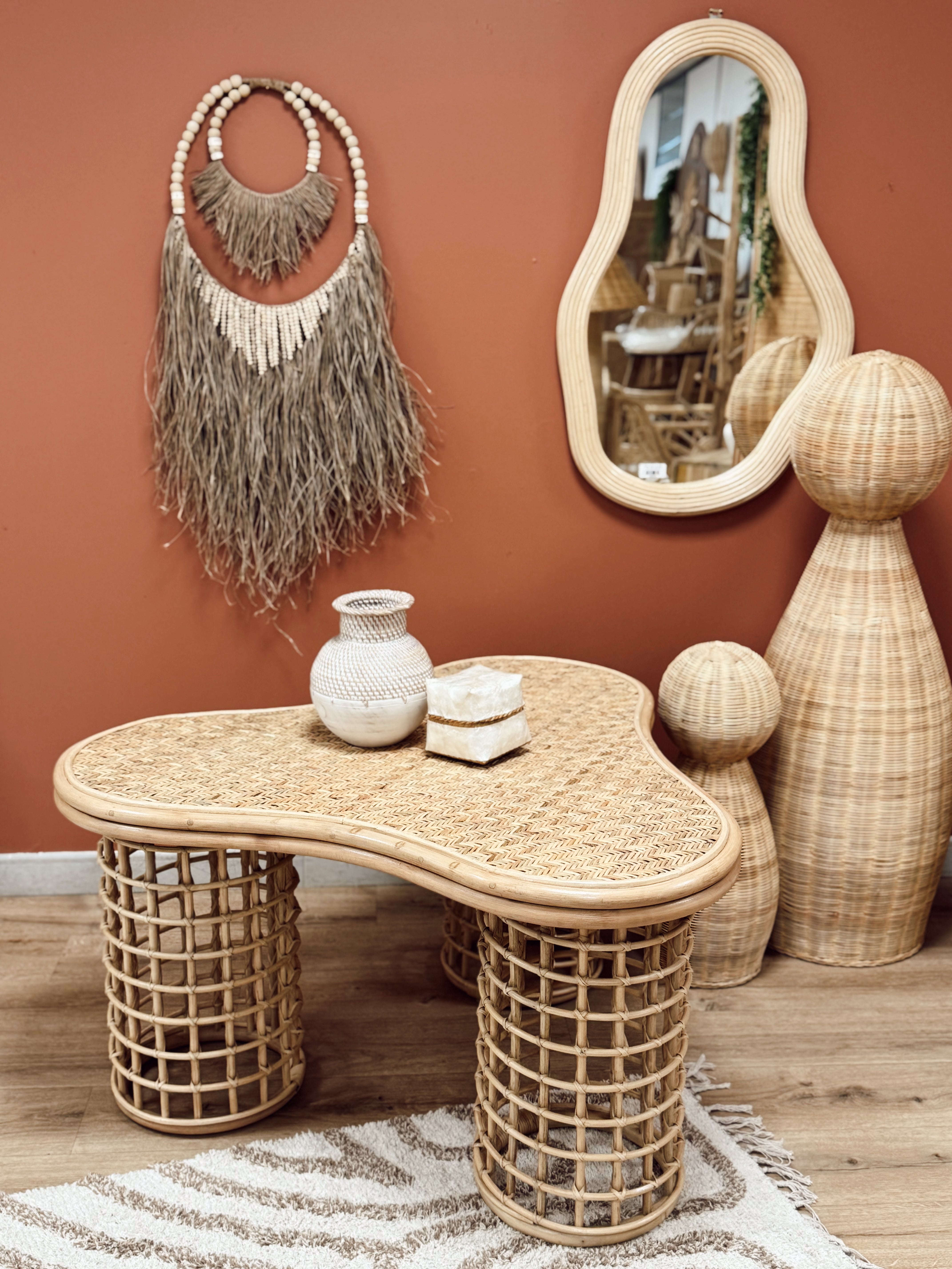 Table basse en rotin Moa