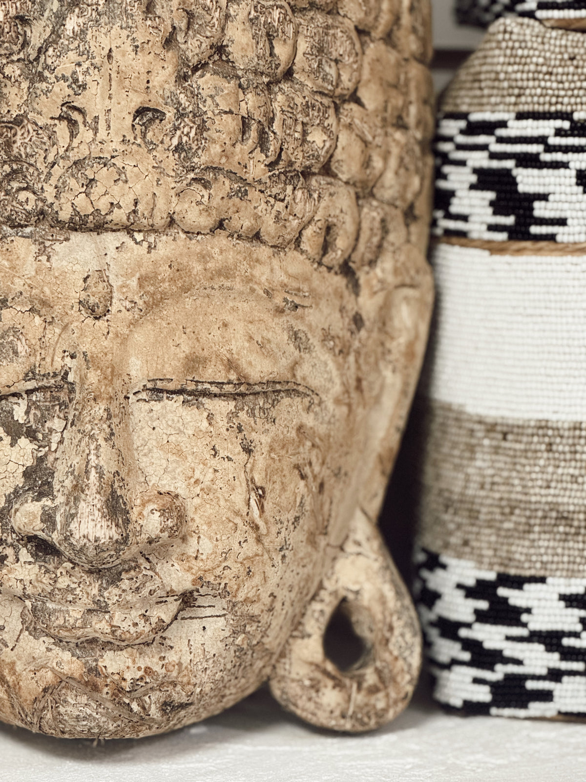 Tête Bouddha « Ubud » en bois ancien