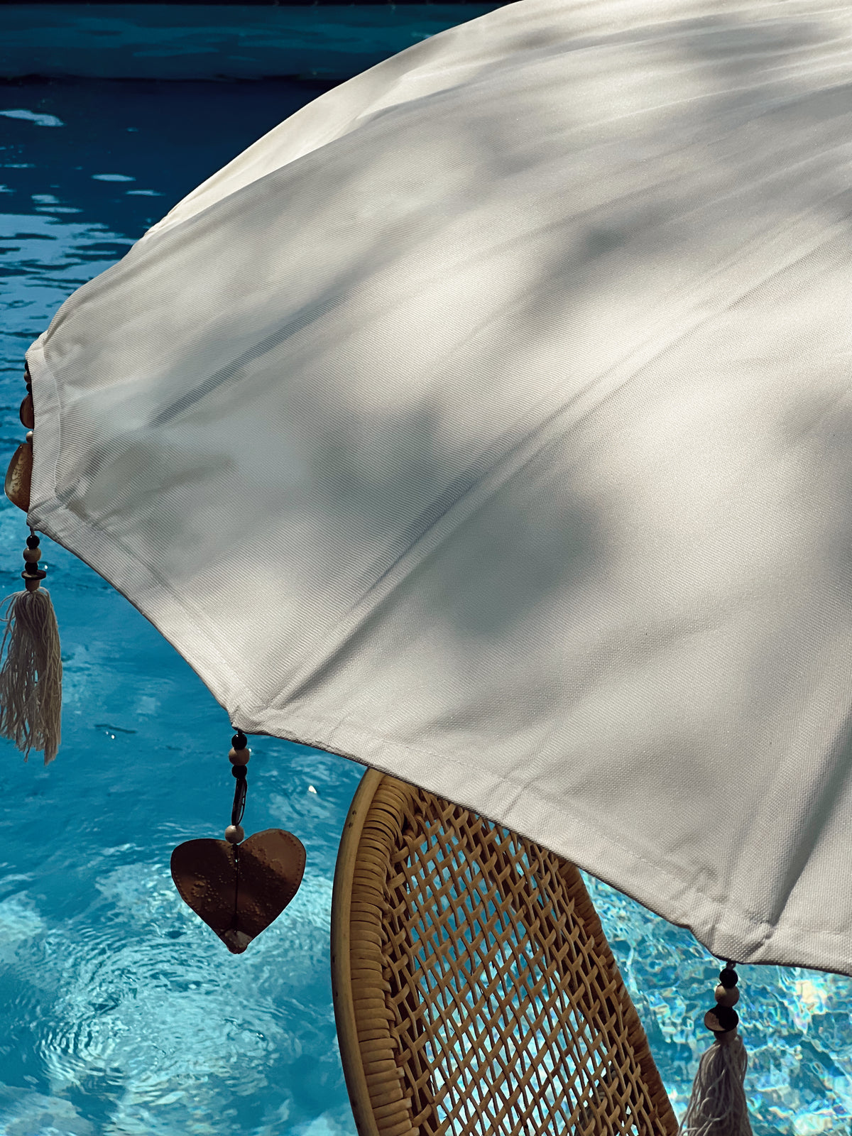 Parasol en toile crème