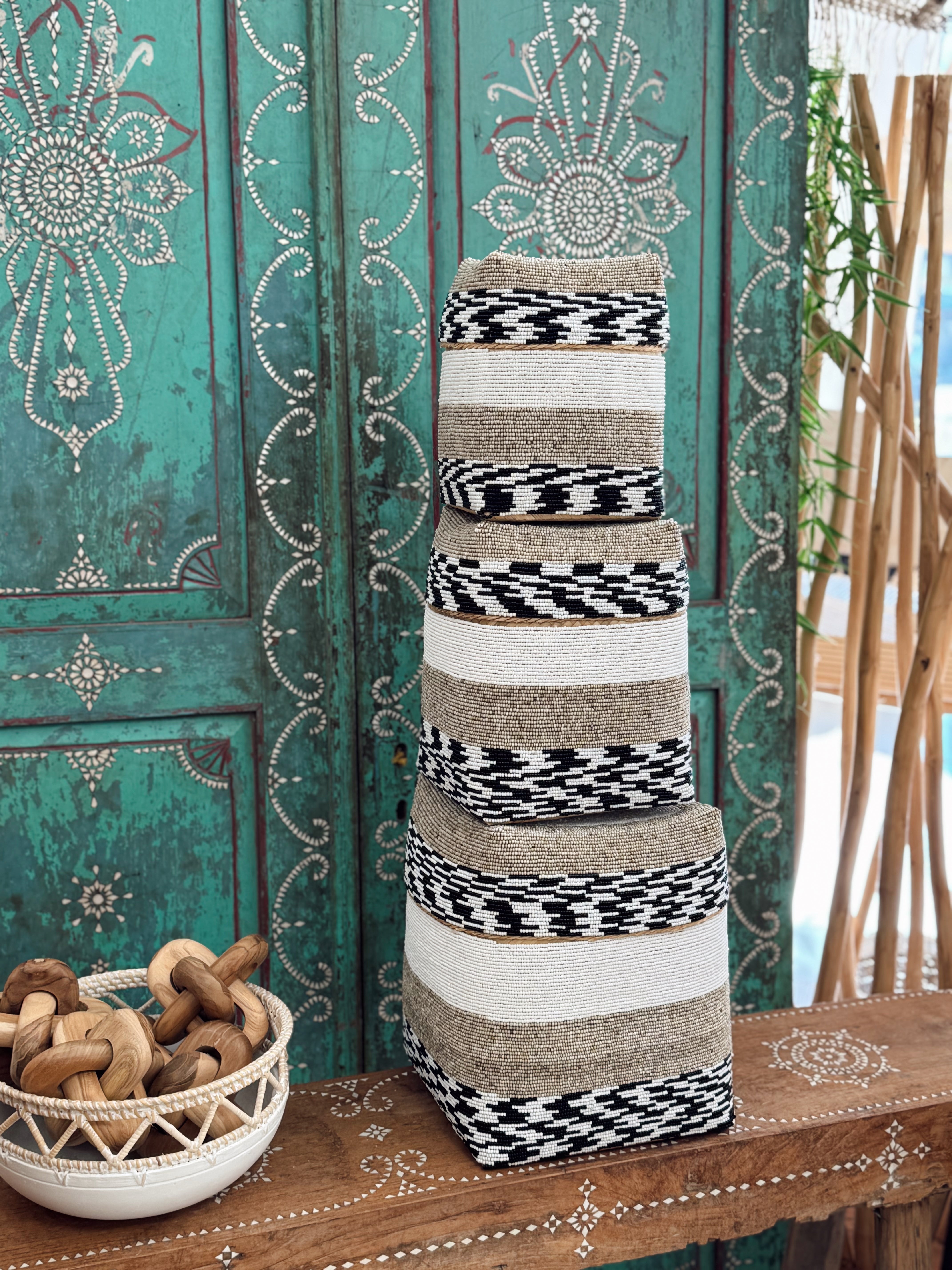 Boîte décorative perlée