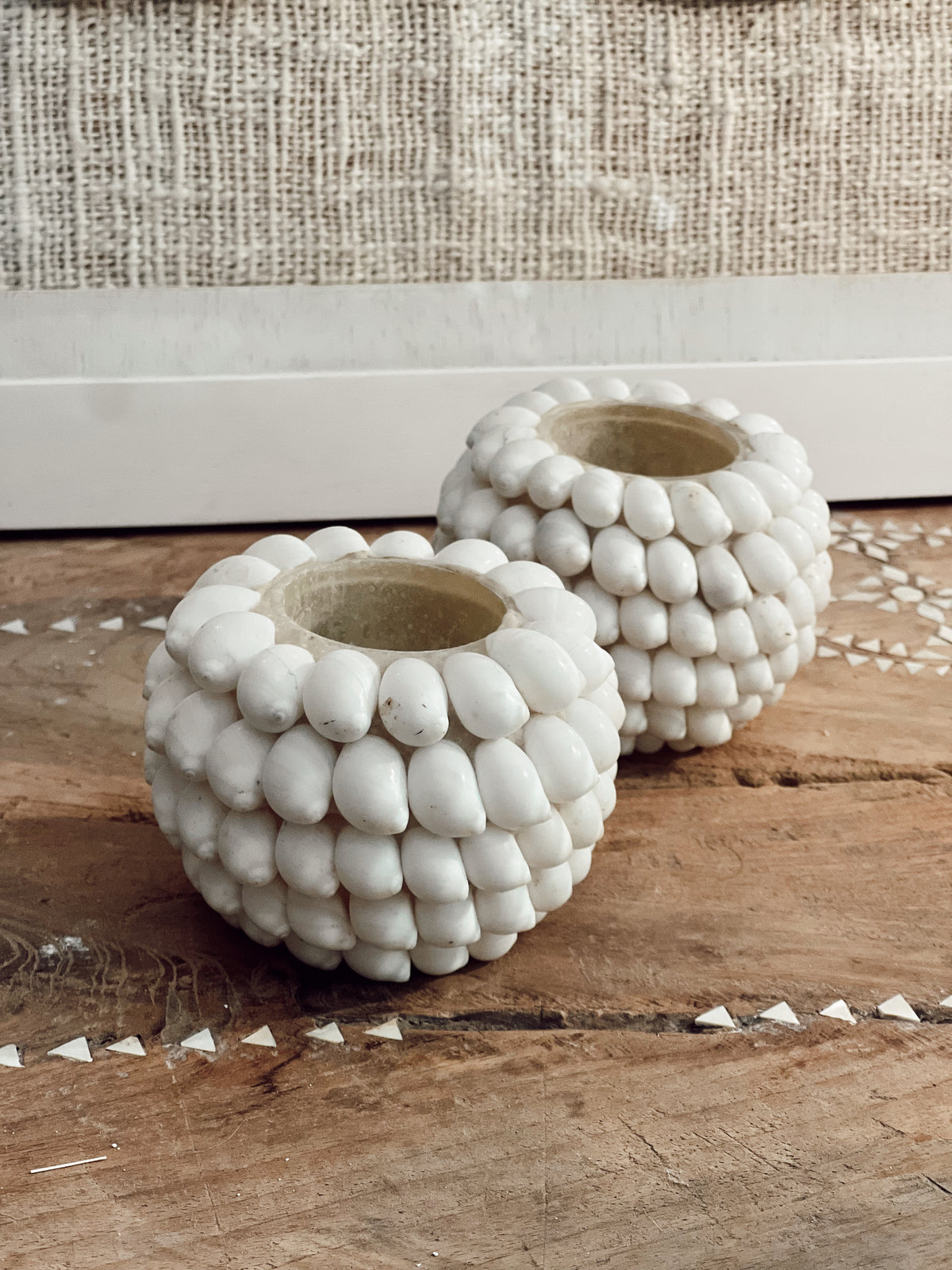 Bougeoir photophore en coquillages