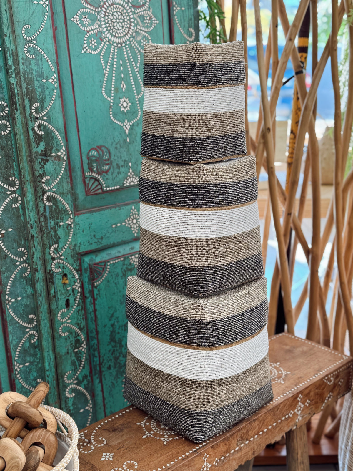 Boîte décorative perlée