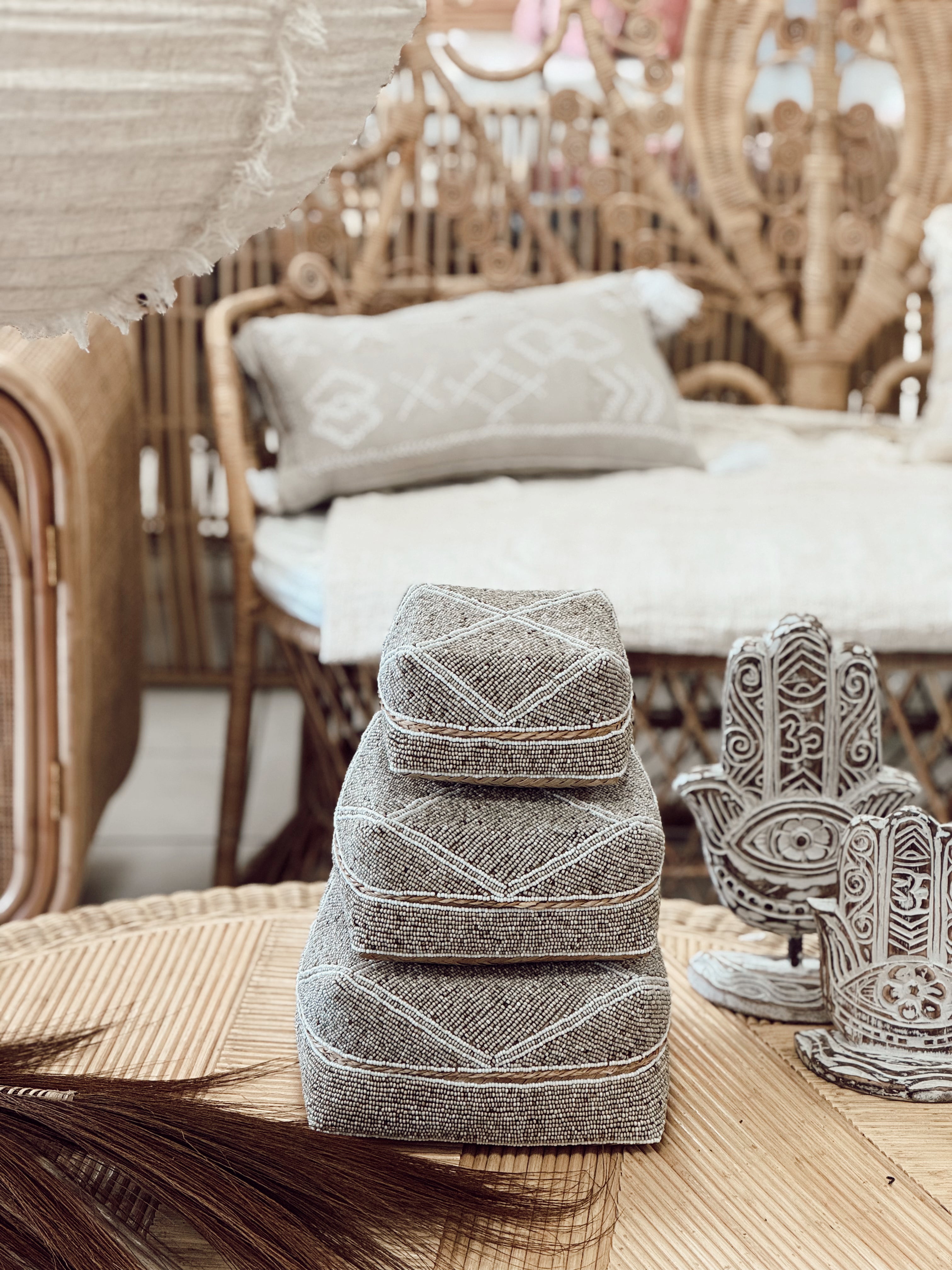 Boîte décorative perlée