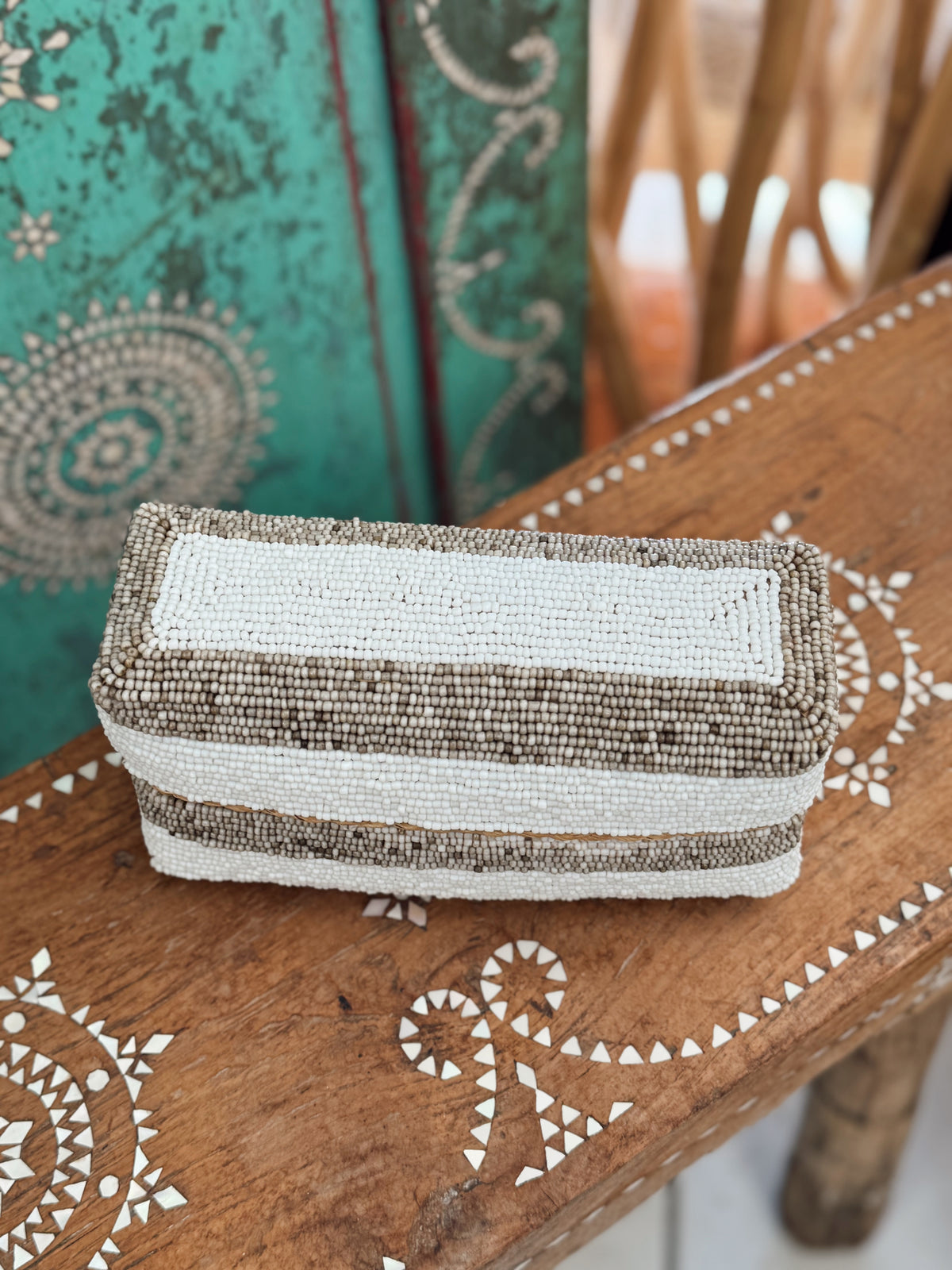 Boîte perlée rectangle