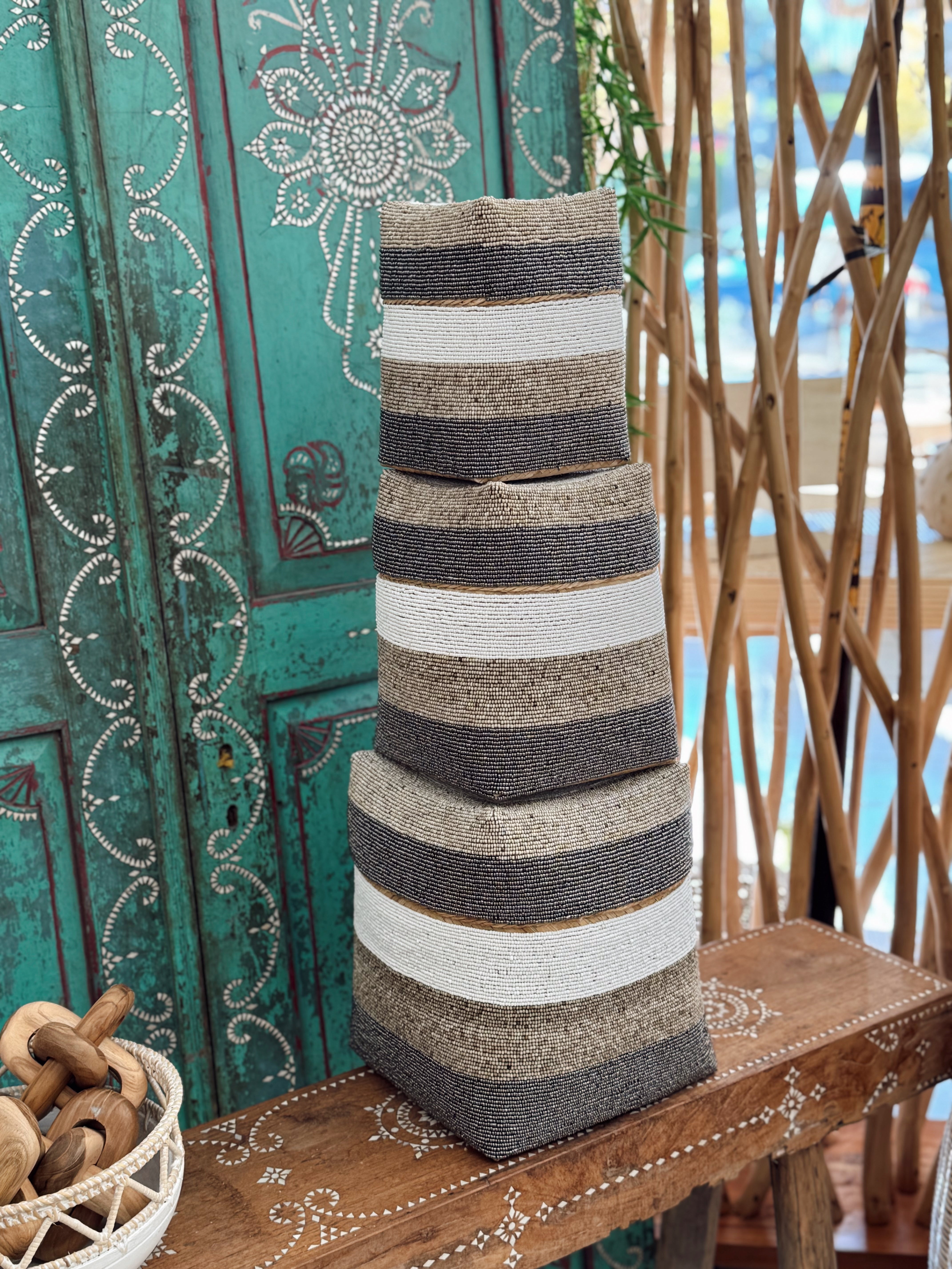 Boîte décorative perlée