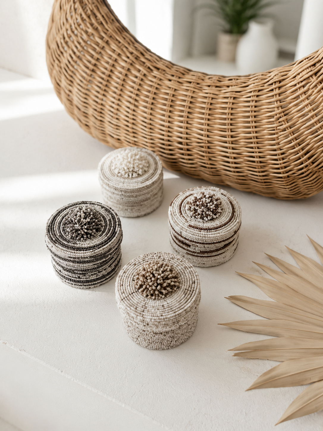 Mini boîte ronde en perles