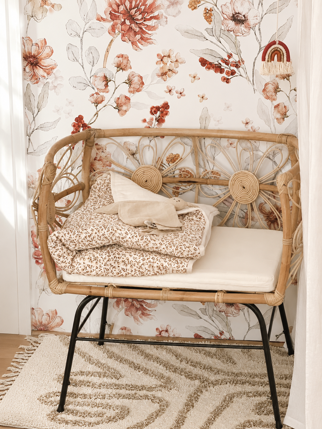 Berceau cododo en rotin Flower
