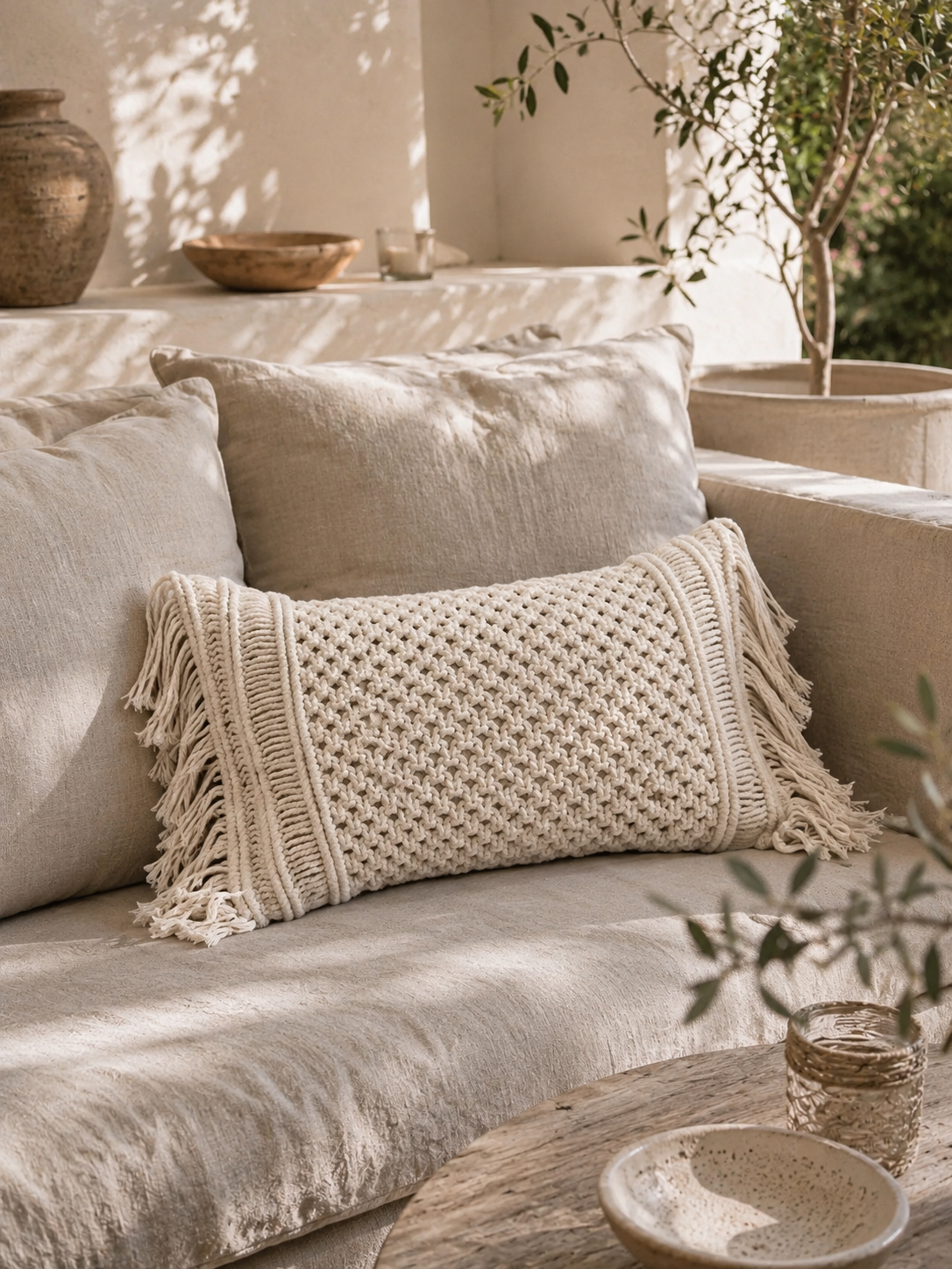 Housses de coussins Macramé
