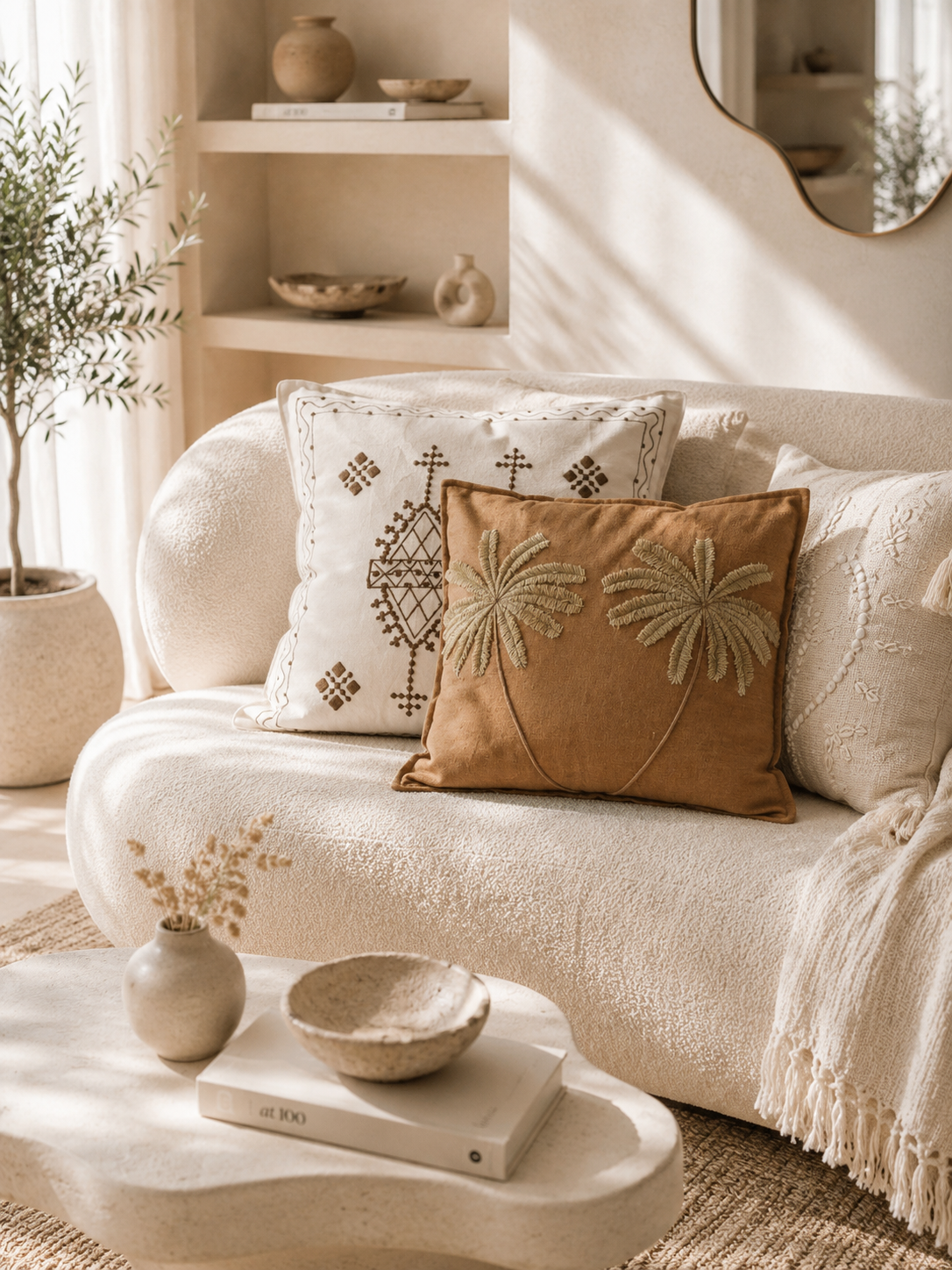 Housses de coussins brodés