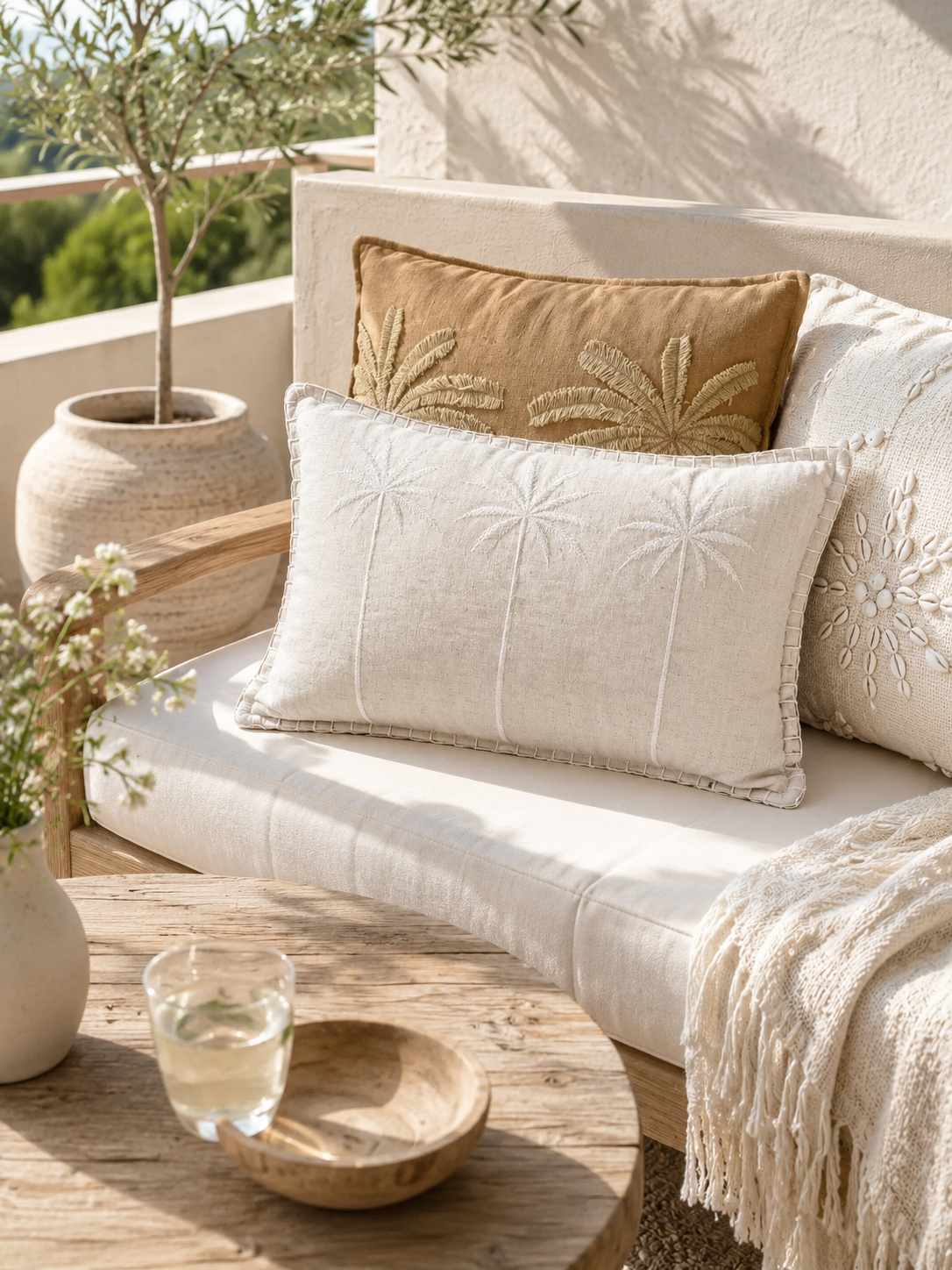 Housses de coussins brodés