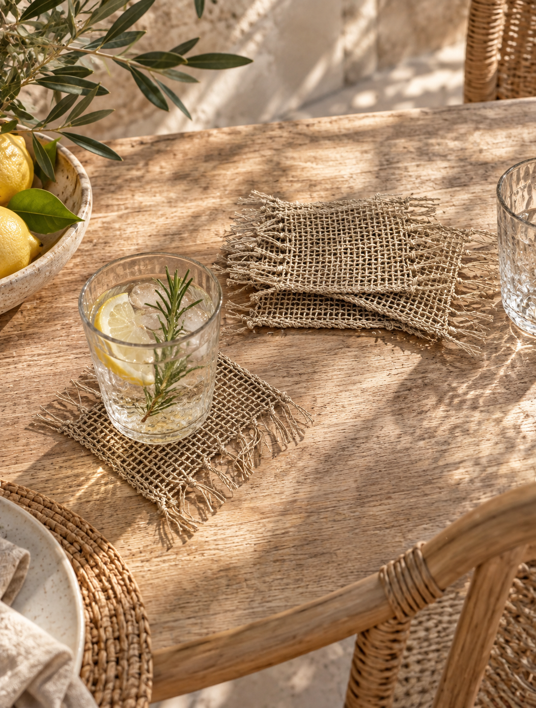 Lot de 6 dessous de verre en fibres naturelles