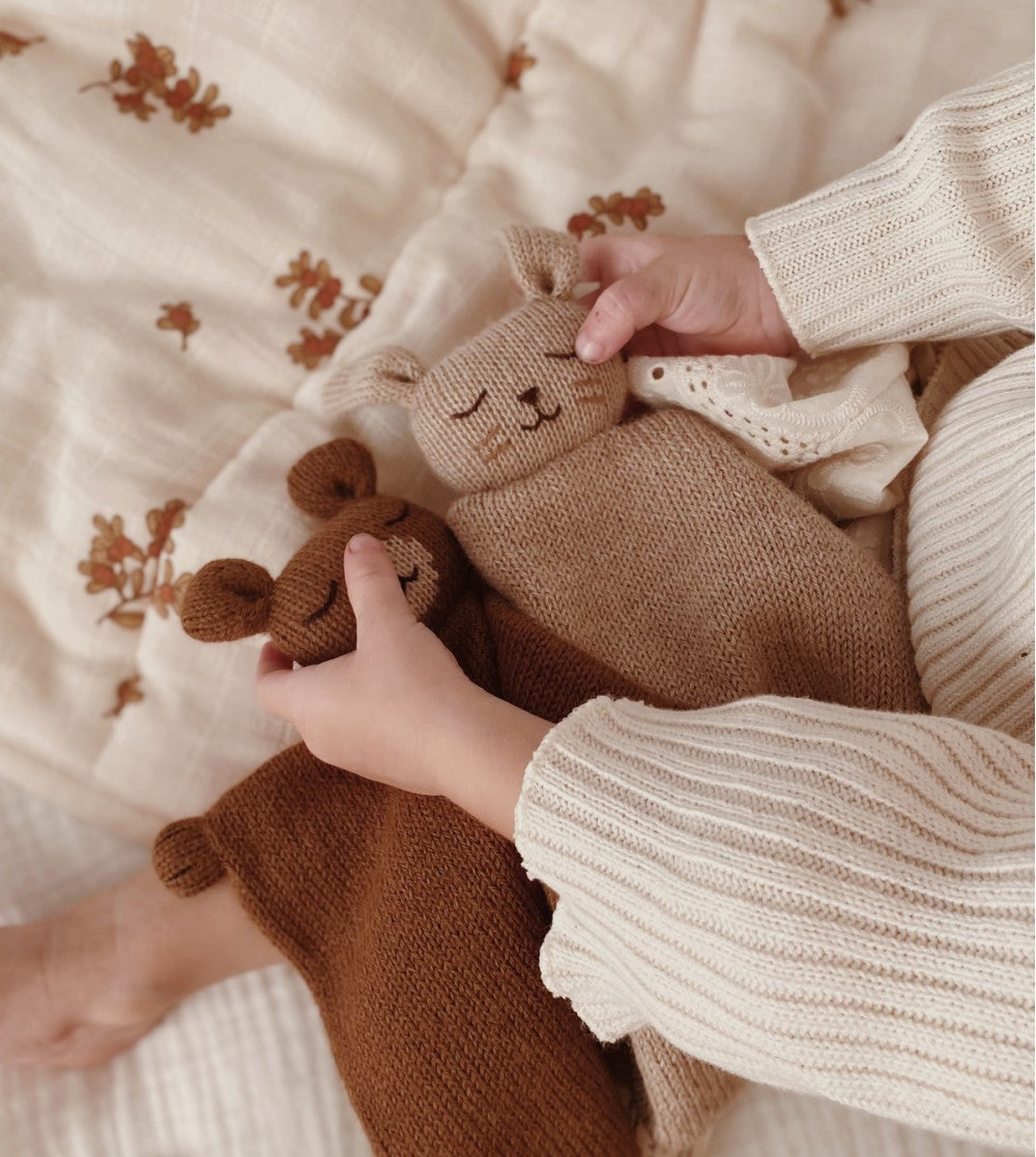 Doudou plat tricoté | ourson