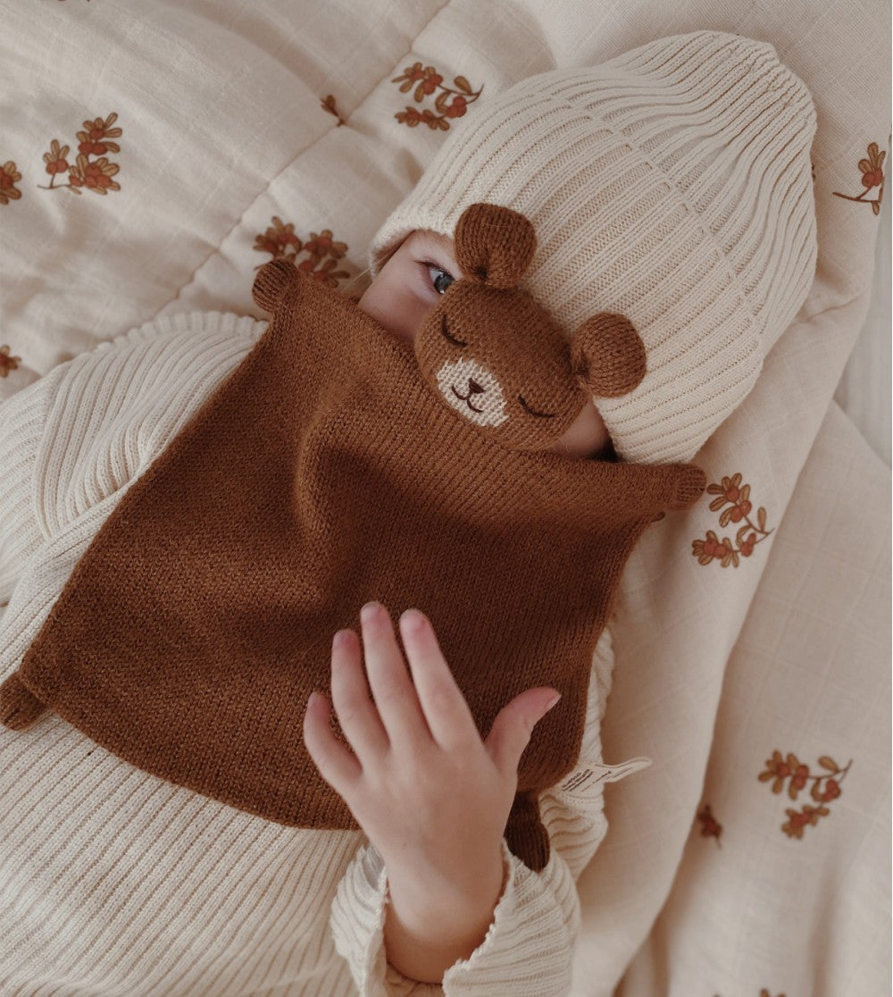 Doudou plat tricoté | ourson