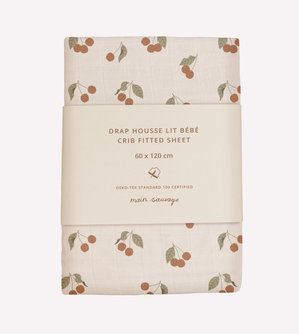 Drap housse lit bébé Cherry