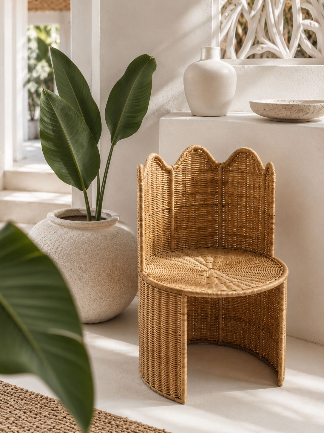 Chaise Dune en rotin naturel