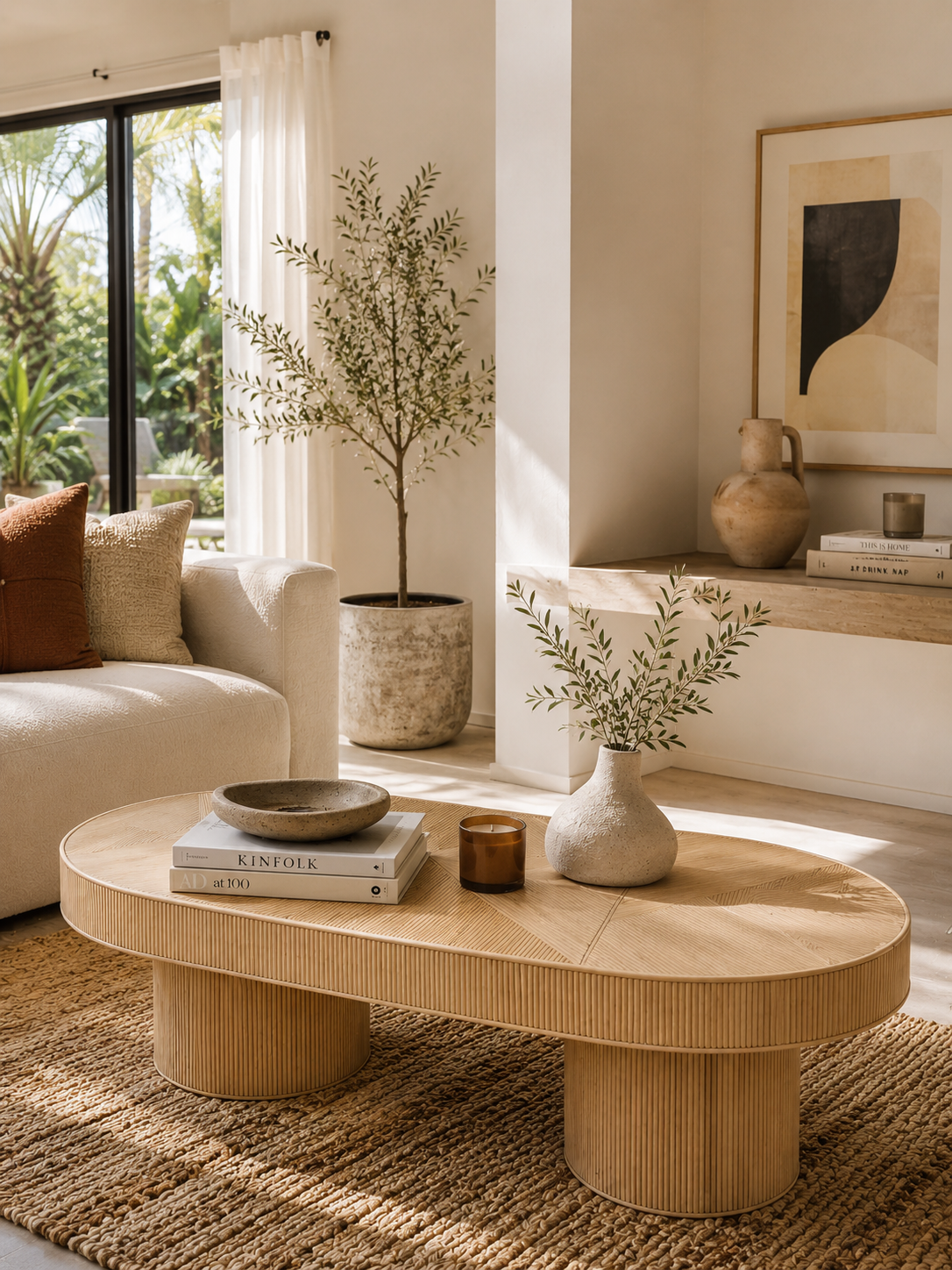 Table basse en rotin Gili