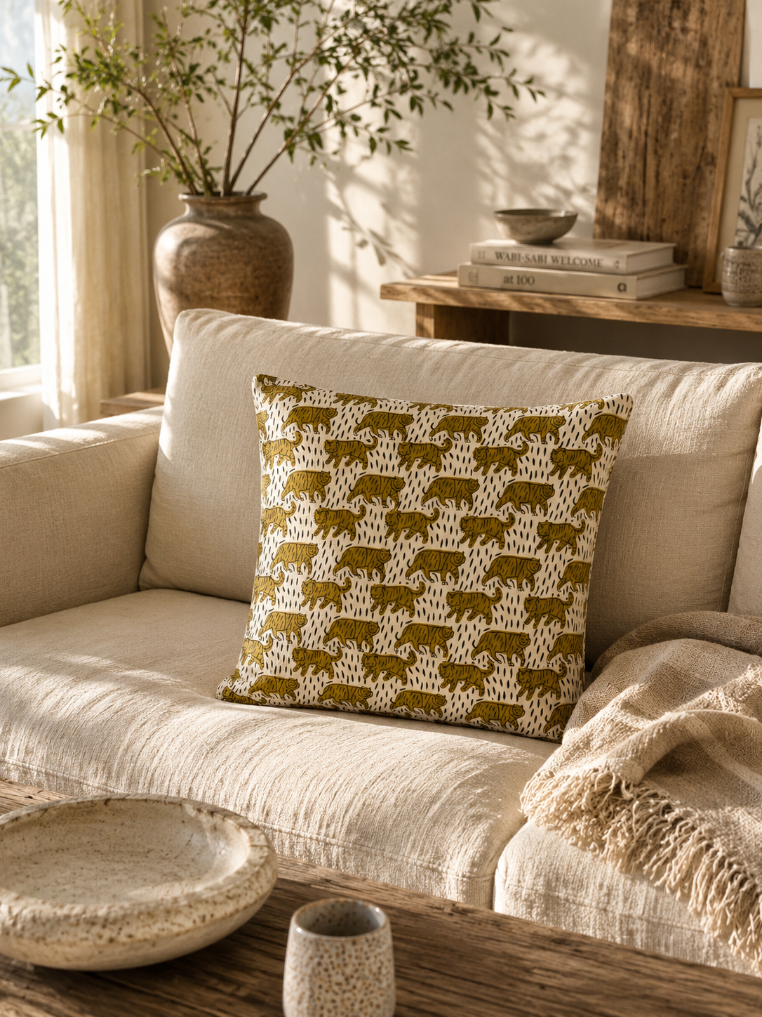 Housse de coussin Block Print